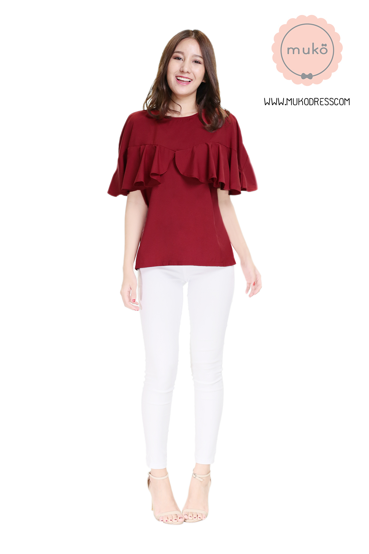 Muko Queen B เสื้อเปิดให้นม BSL11-007 แดงเลือดหมู Muko Queen B เสื้อเปิดให้นม BSL11-007 แดงเลือดหมู