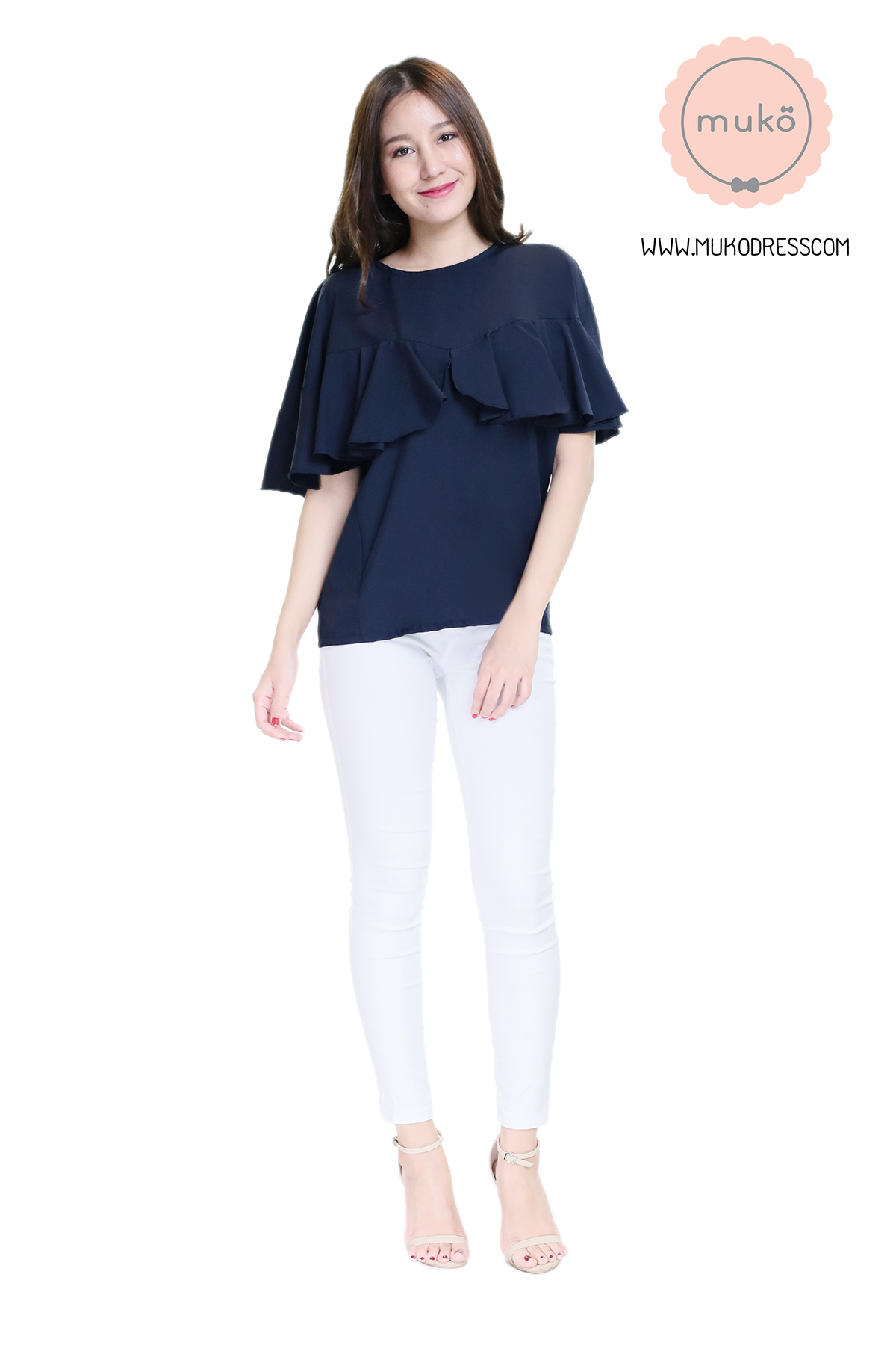 Muko Queen B เสื้อเปิดให้นม BSL11-008 กรมท่า
