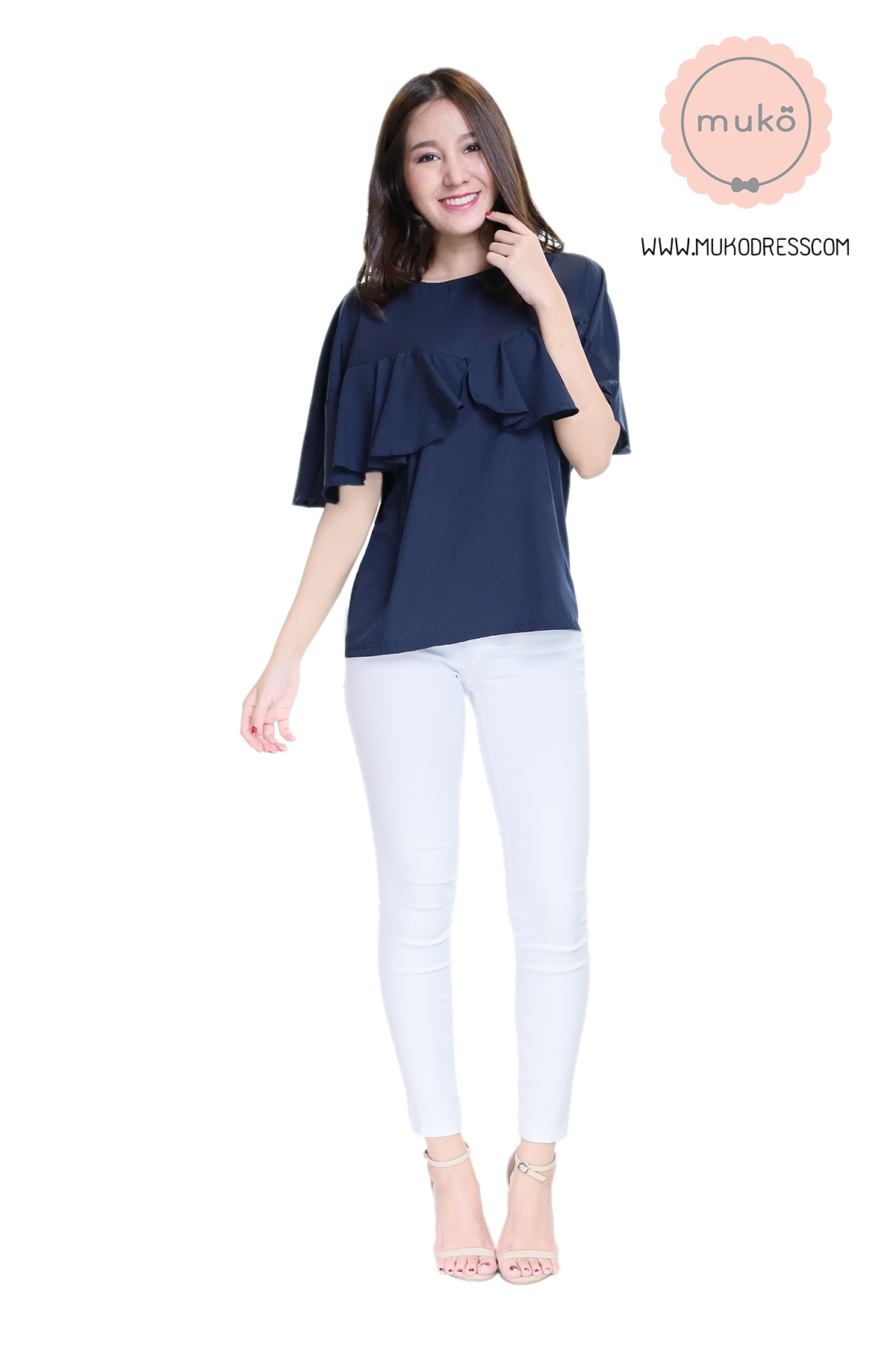 Muko Queen B เสื้อเปิดให้นม BSL11-008 กรมท่า