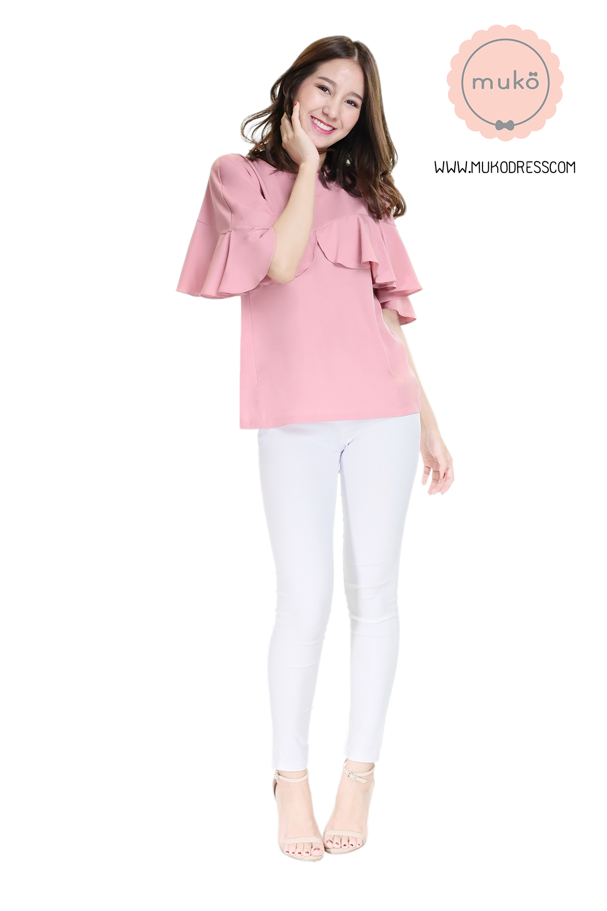 Muko Queen B เสื้อเปิดให้นม BSL11-009 กะปิ ** ความยาวเสื้อ 22" (ไหล่-ชายเสื้อ) **