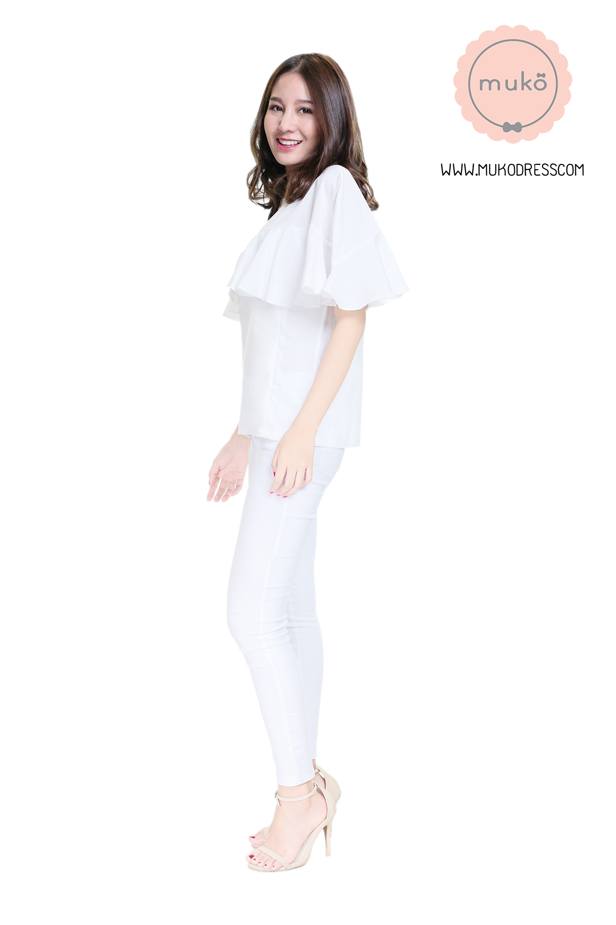 Muko Queen B เสื้อเปิดให้นม BSL11-010 ขาว