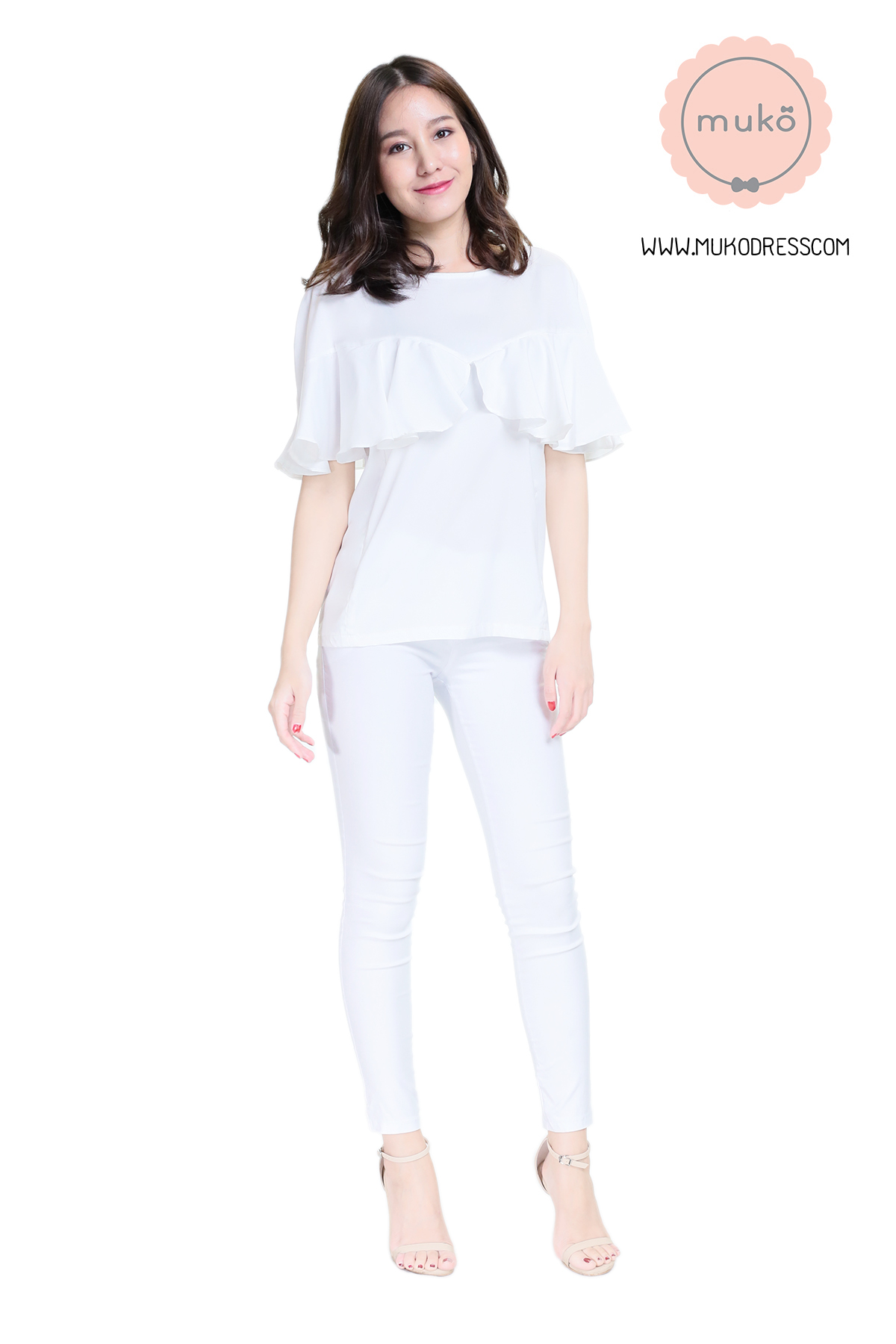 Muko Queen B เสื้อเปิดให้นม BSL11-010 ขาว