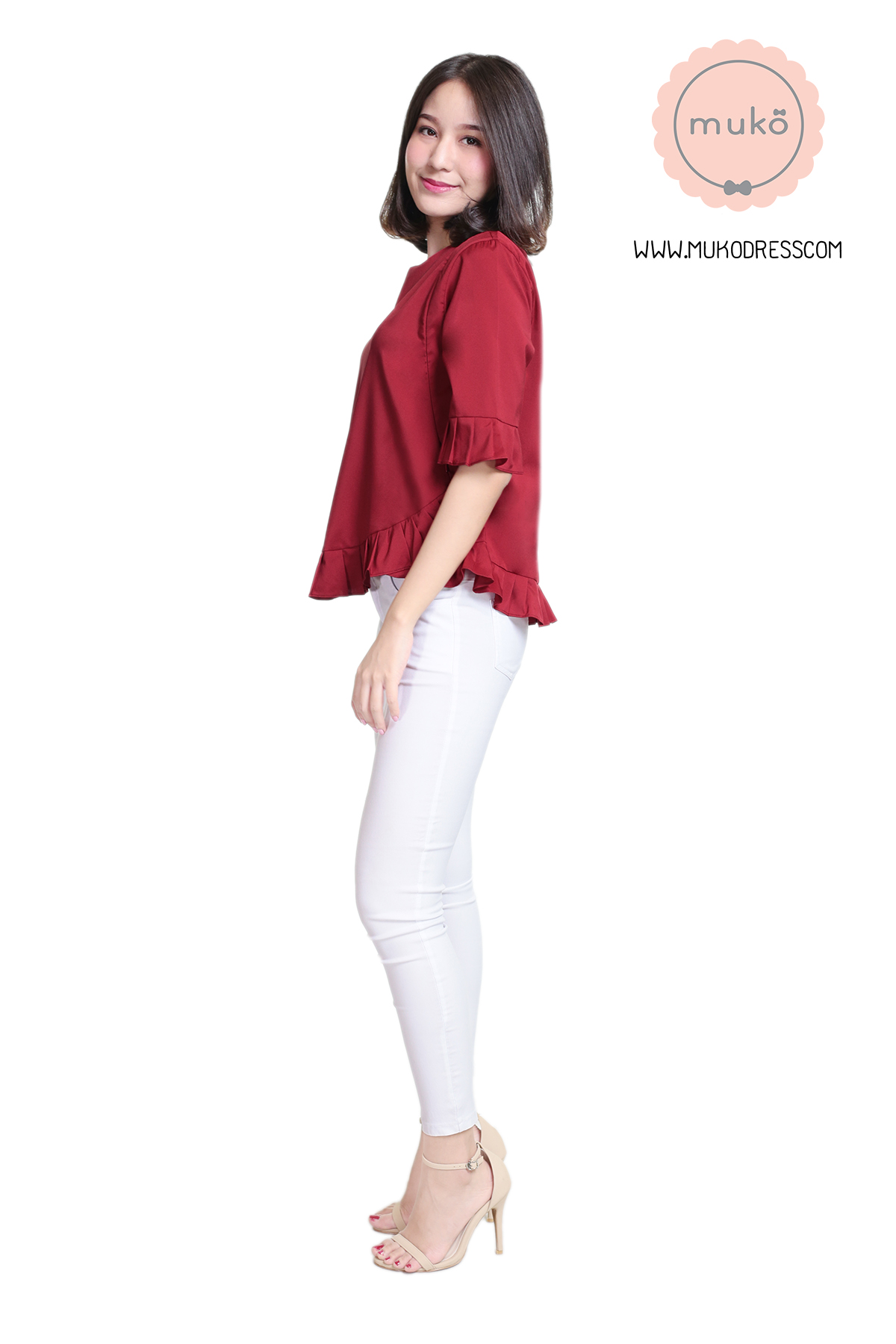 Muko Queens เสื้อให้นม คลุมท้อง BSL09-009 แดงเลือดหมู