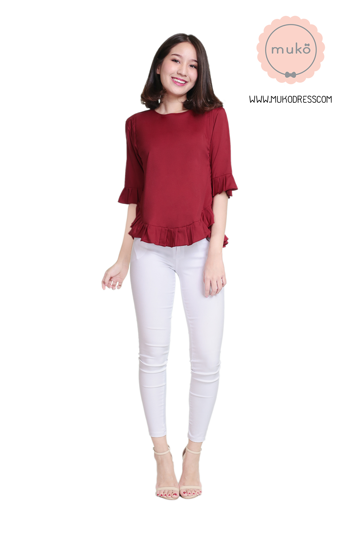 Muko Queens เสื้อให้นม คลุมท้อง BSL09-009 แดงเลือดหมู