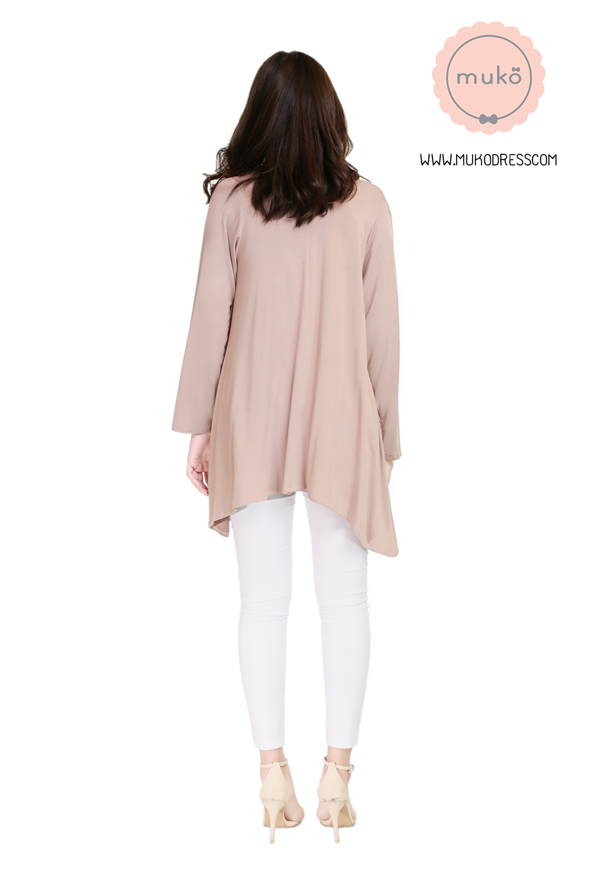 Muko Kimochi  เสื้อคลุมผ้ายืด AB04-011 ลาเต้