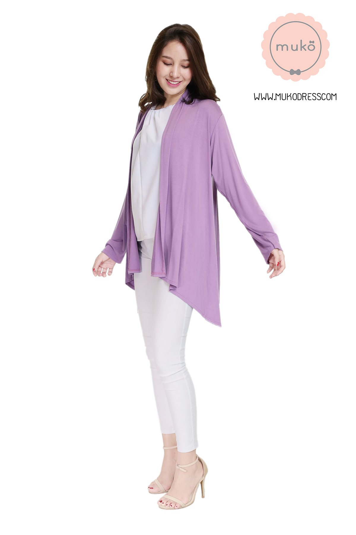 Muko Kimochi เสื้อคลุมผ้ายืด AB04-012 สีม่วง