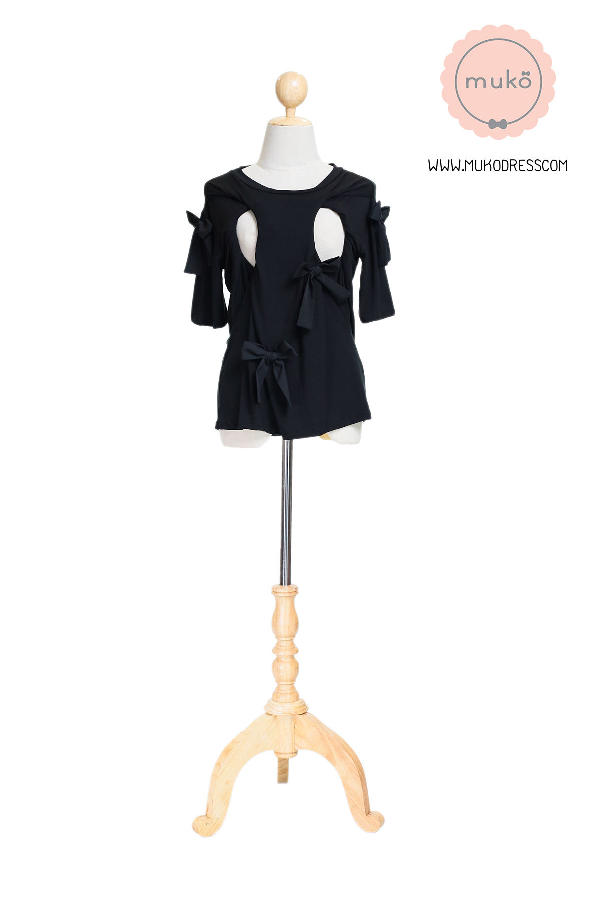 Muko Cher เสื้อเปิดให้นม TC26-001 สีดำ