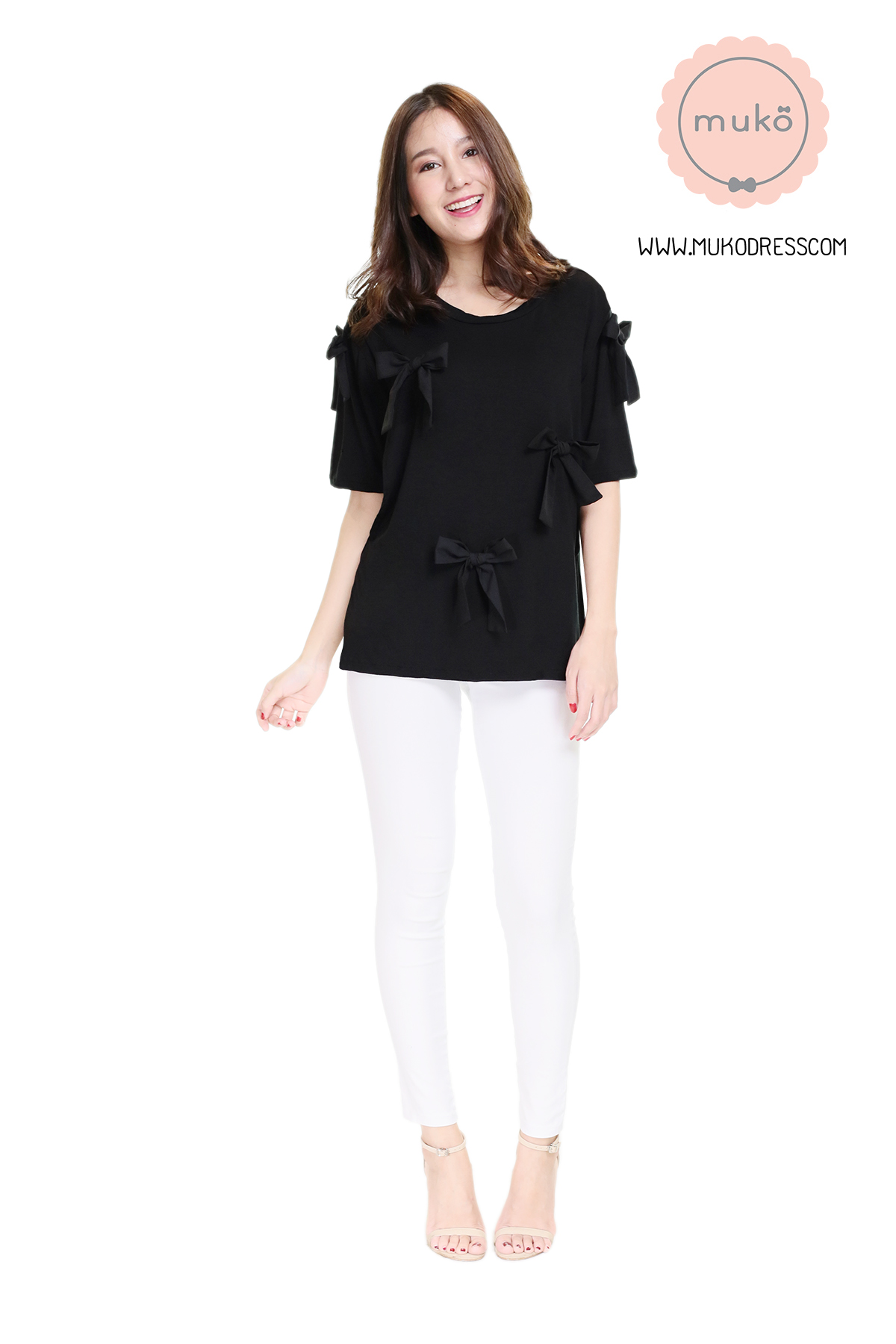 Muko Cher เสื้อเปิดให้นม TC26-001 สีดำ