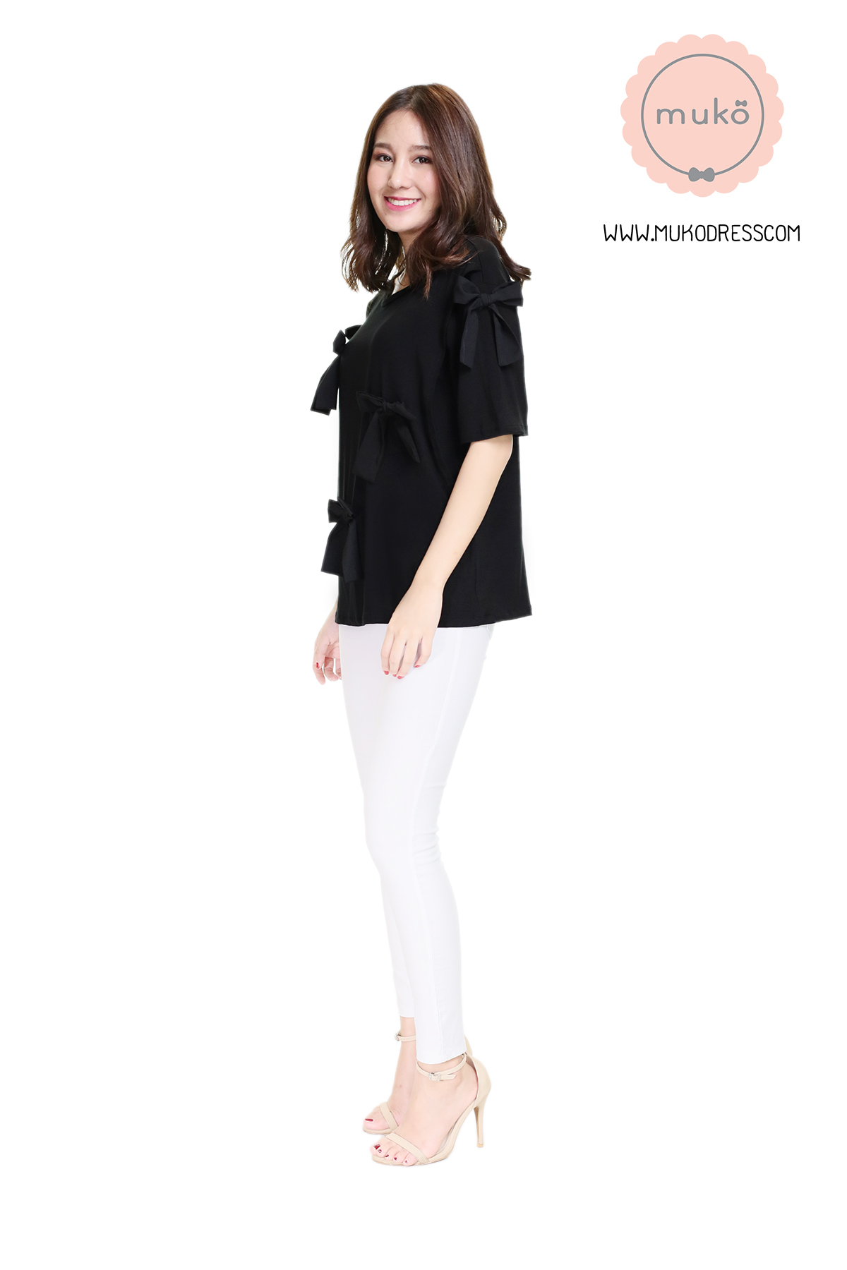 Muko Cher เสื้อเปิดให้นม TC26-001 สีดำ