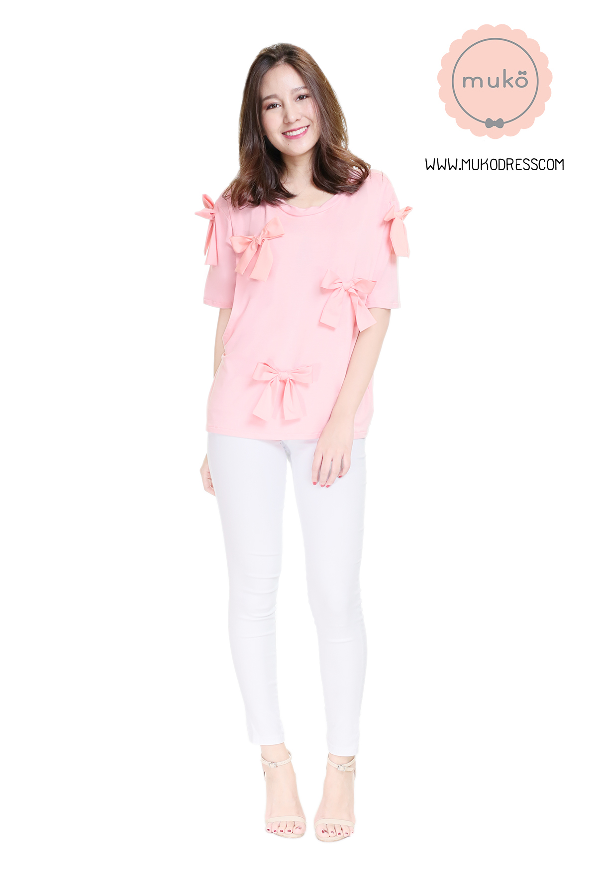 Muko Cher เสื้อเปิดให้นม TC26-002 สีชมพู