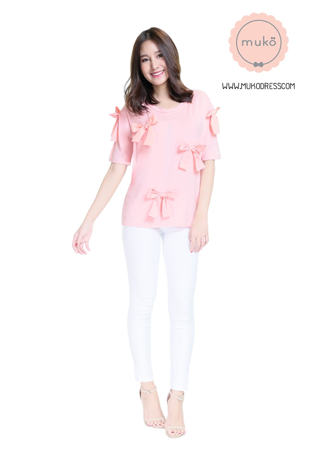 Muko Cher เสื้อเปิดให้นม TC26-002 สีชมพู