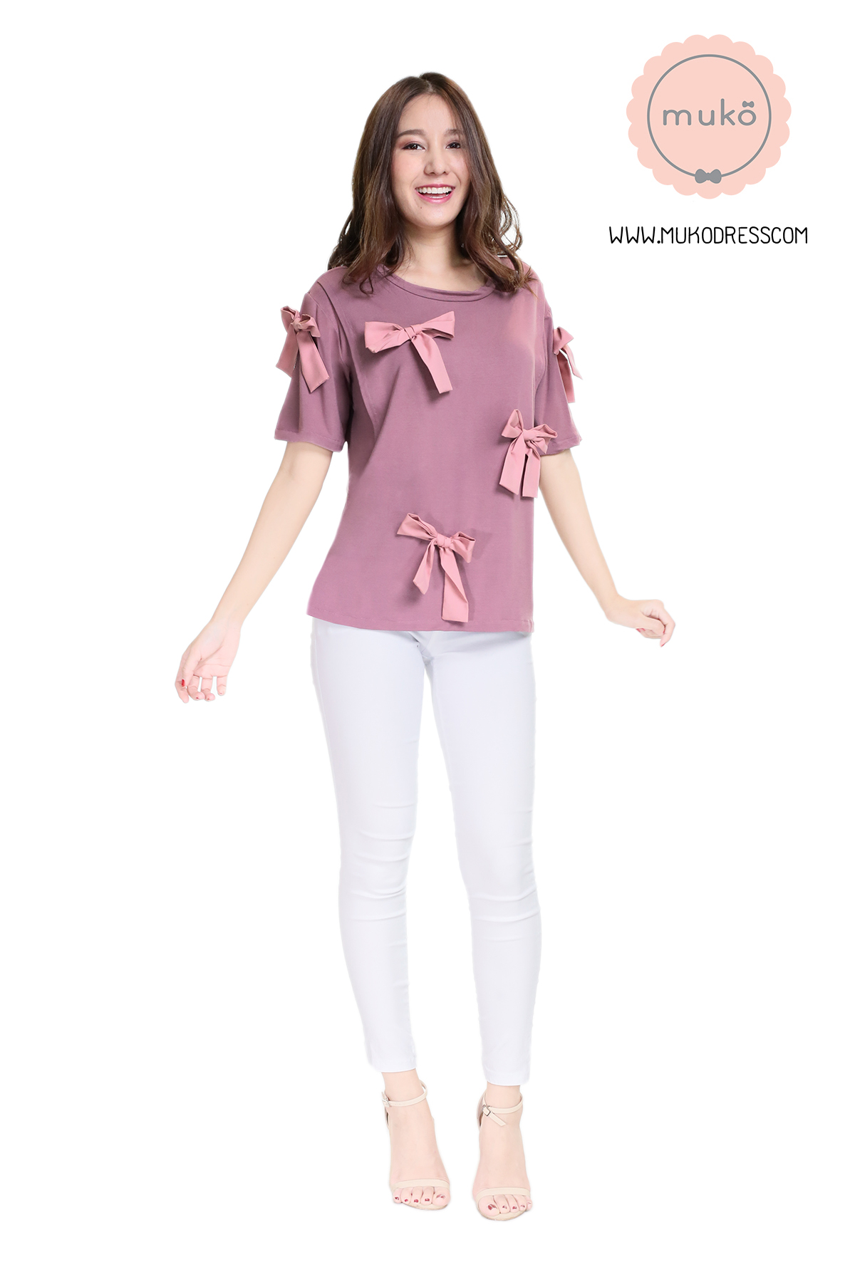 Muko Cher เสื้อเปิดให้นม TC26-004 สีกะปิ