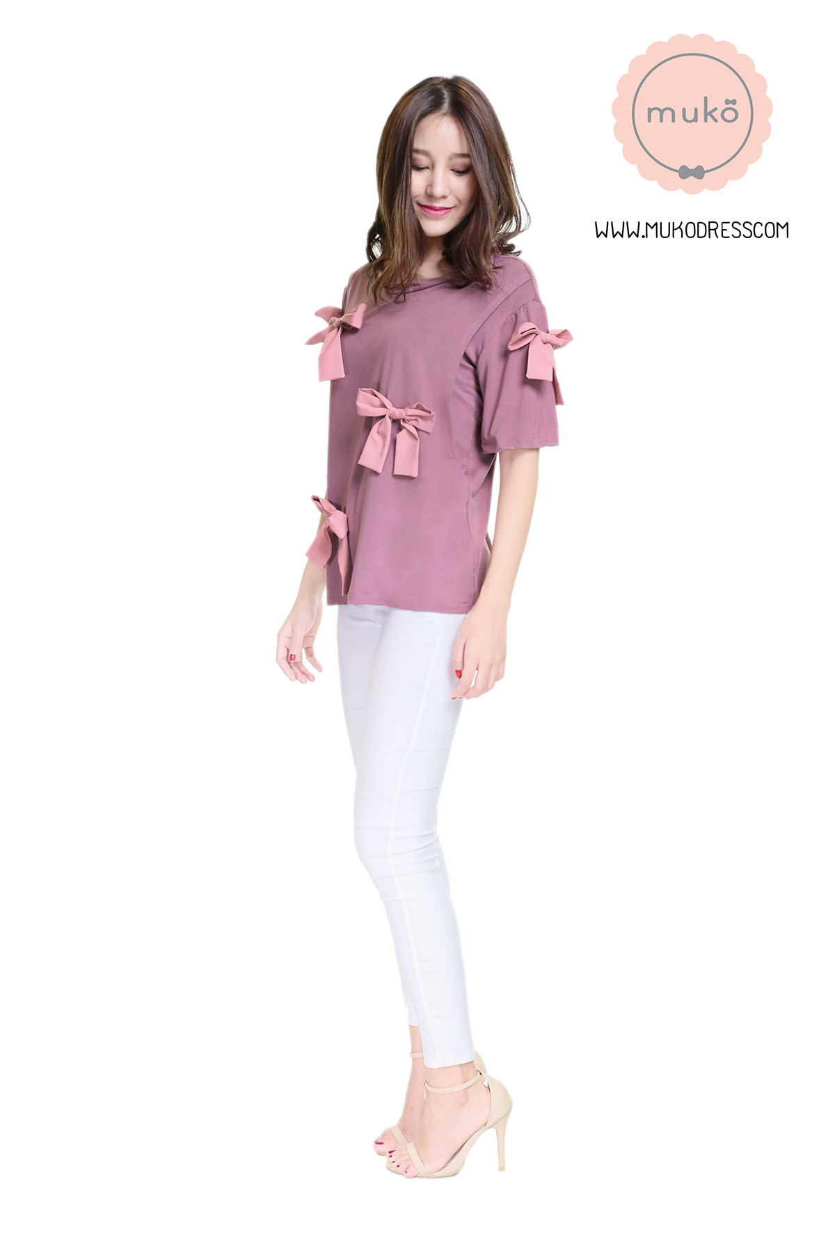Muko Cher เสื้อเปิดให้นม TC26-004 สีกะปิ