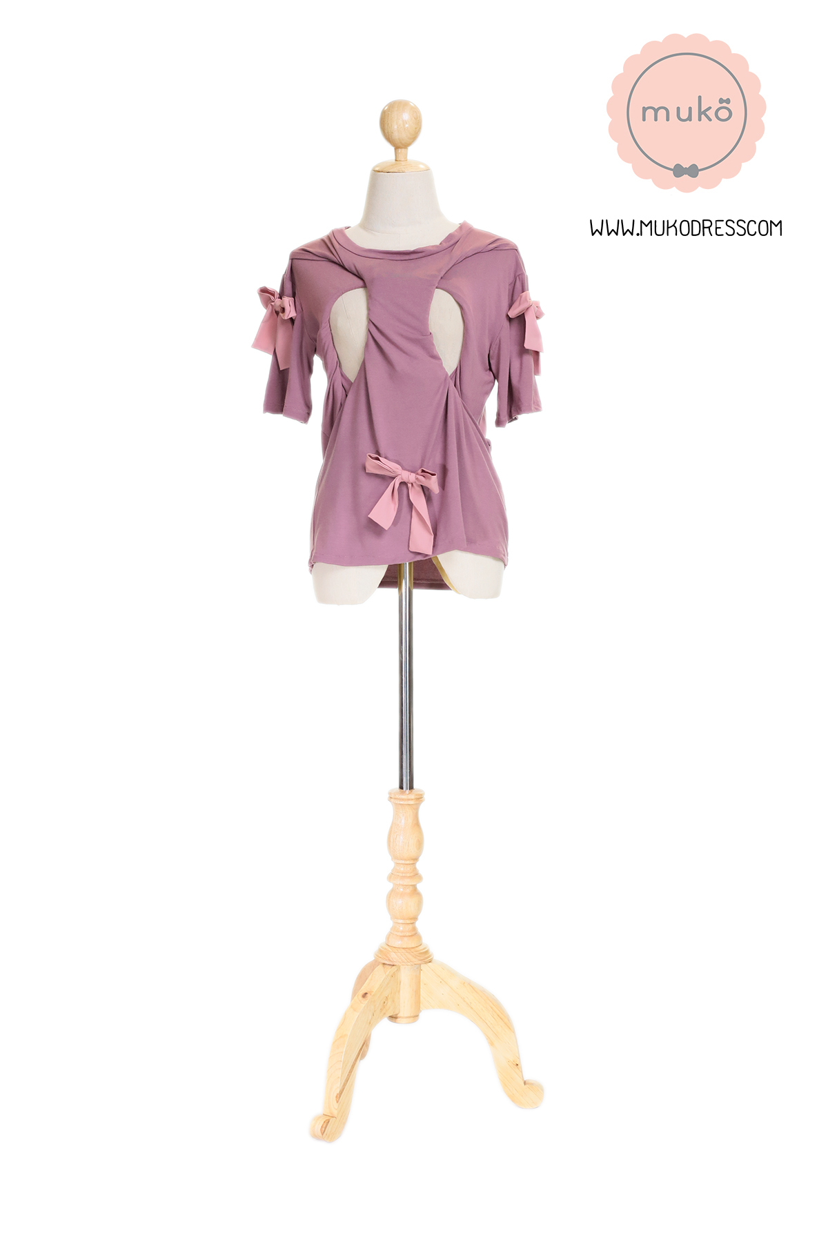 Muko Cher เสื้อเปิดให้นม TC26-004 สีกะปิ