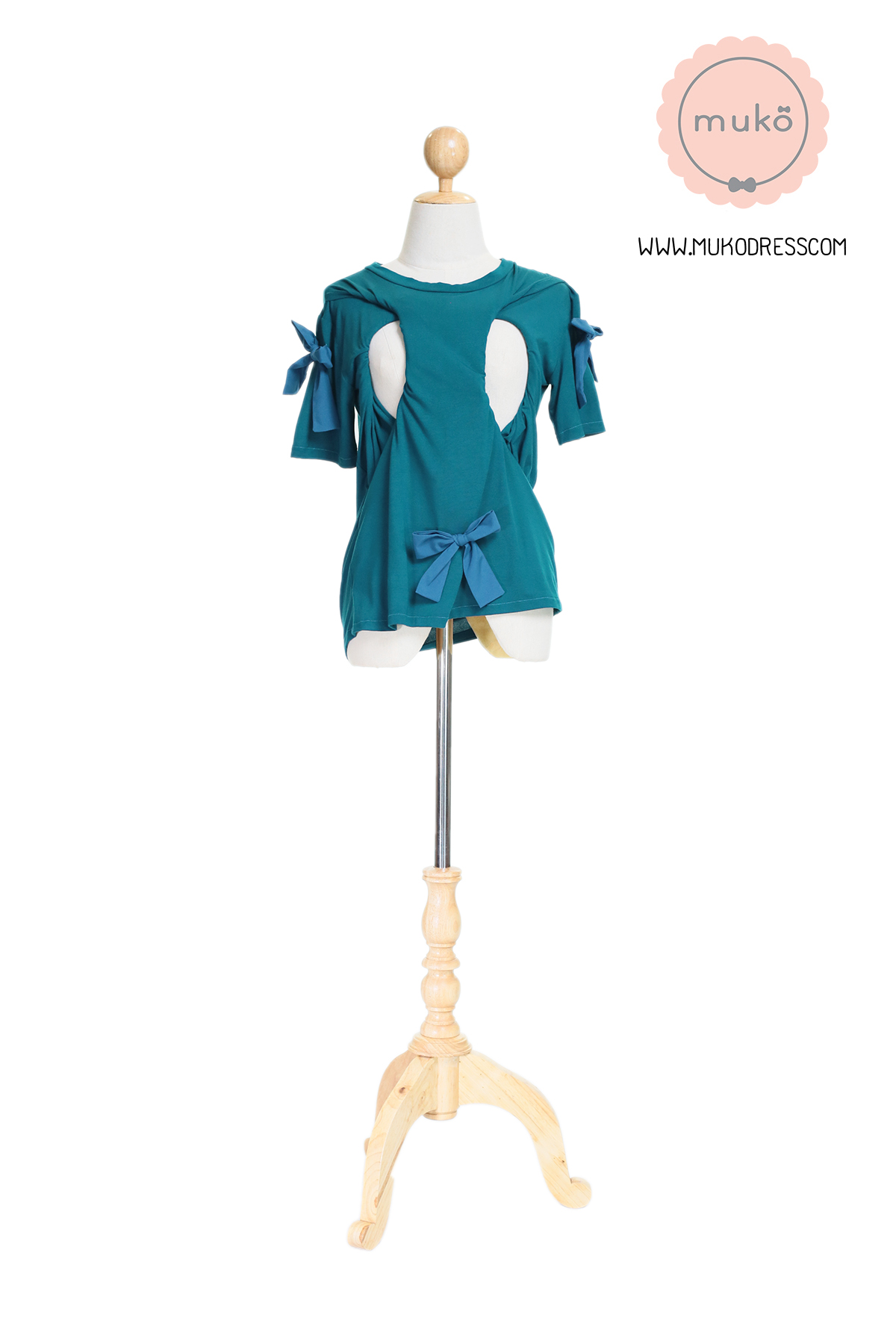 Muko Cher เสื้อเปิดให้นม TC26-005 สีฟ้าทะเล