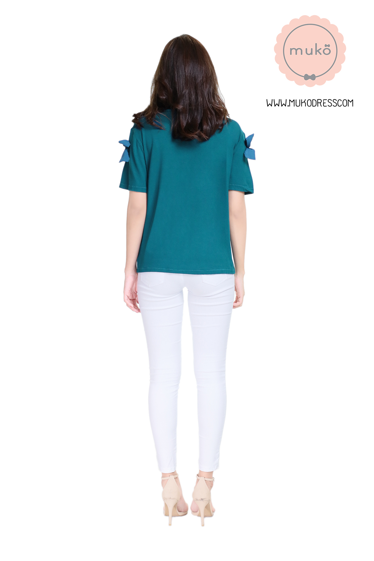 Muko Cher เสื้อเปิดให้นม TC26-005 สีฟ้าทะเล