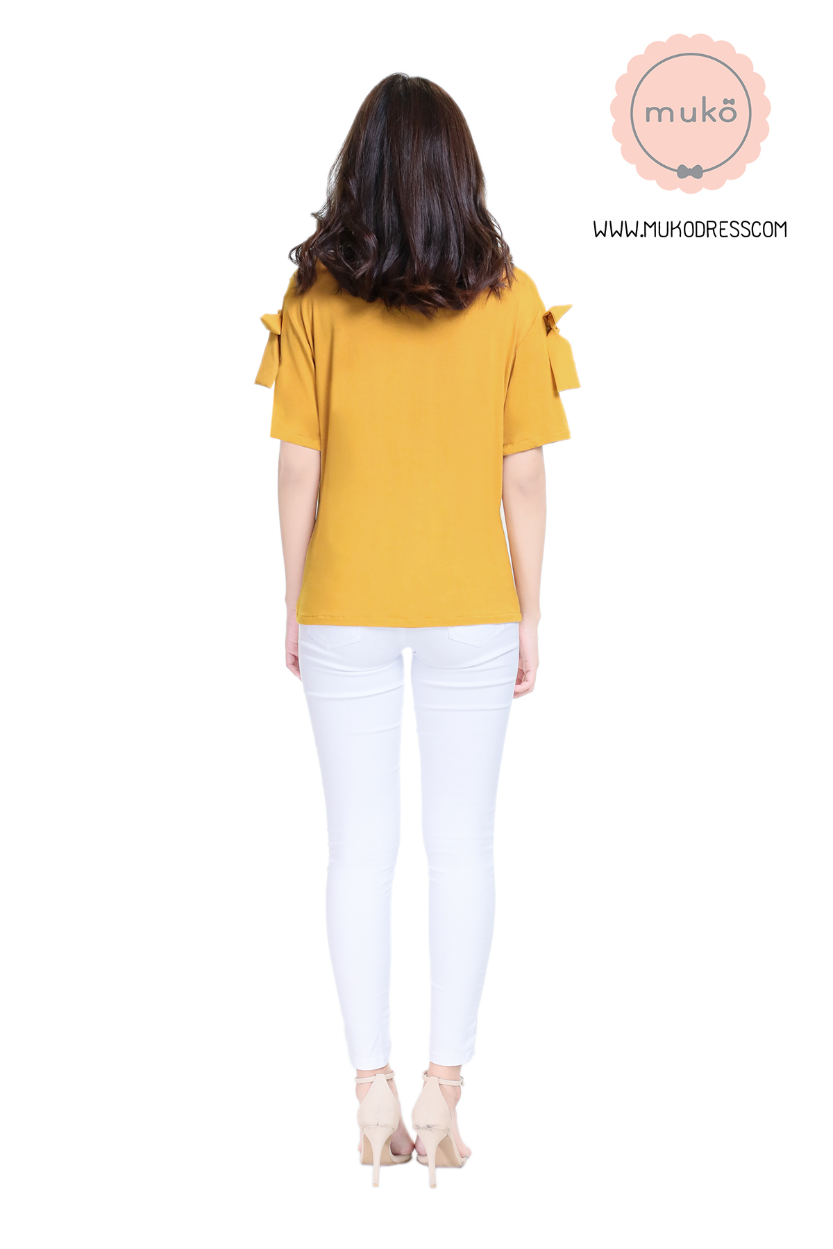 Muko Cher เสื้อเปิดให้นม TC26-006 สีเหลืองมัสตาร์ด