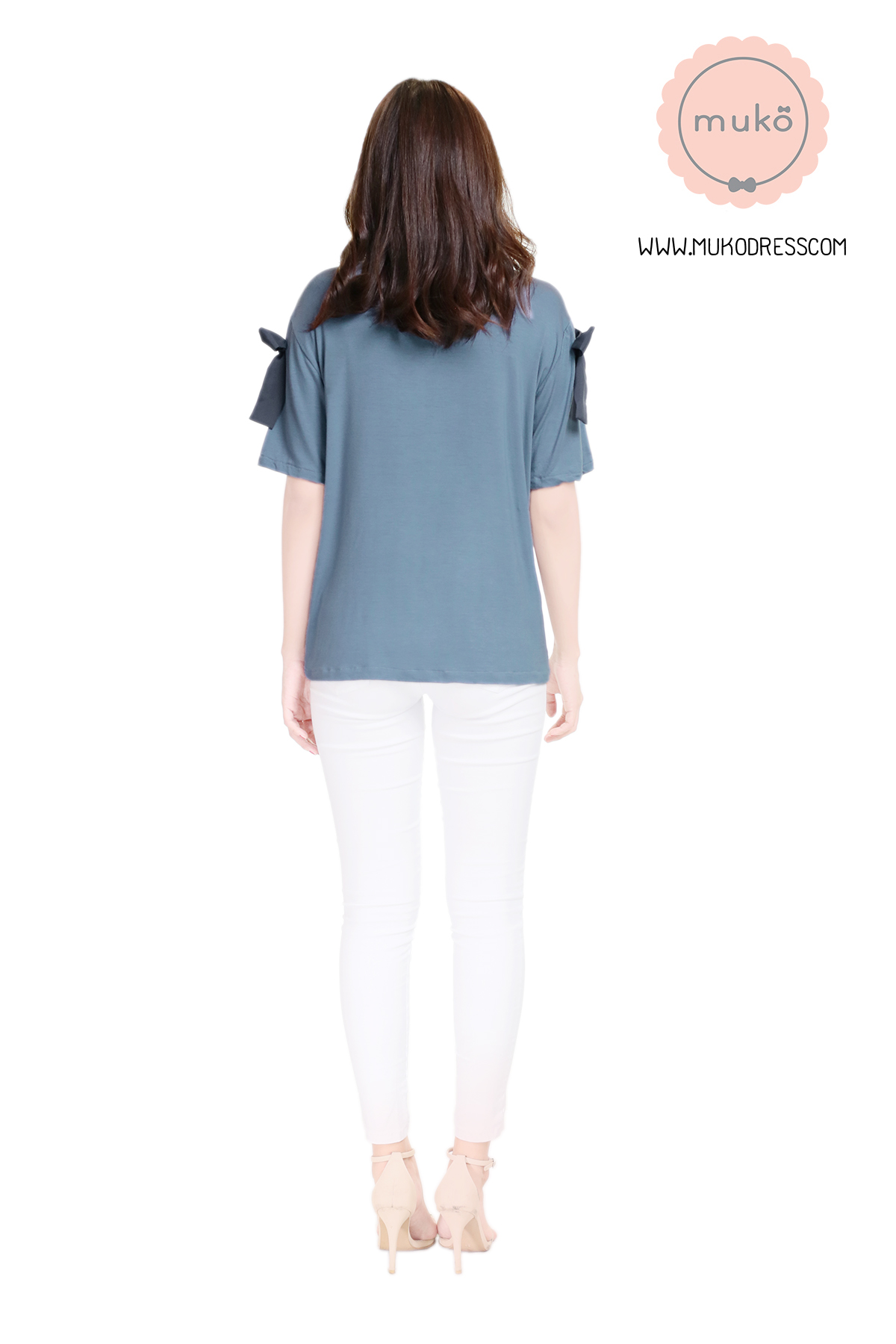 Muko Cher เสื้อเปิดให้นม TC26-007 สีคราม