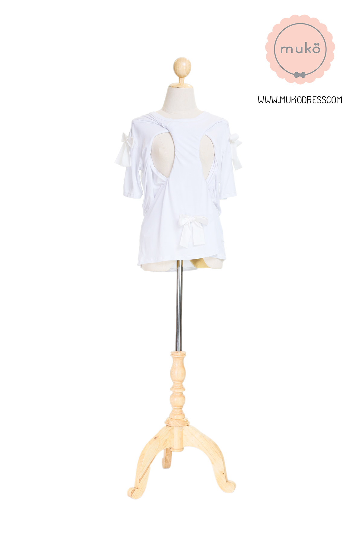 Muko Cher เสื้อเปิดให้นม TC26-008 สีขาว