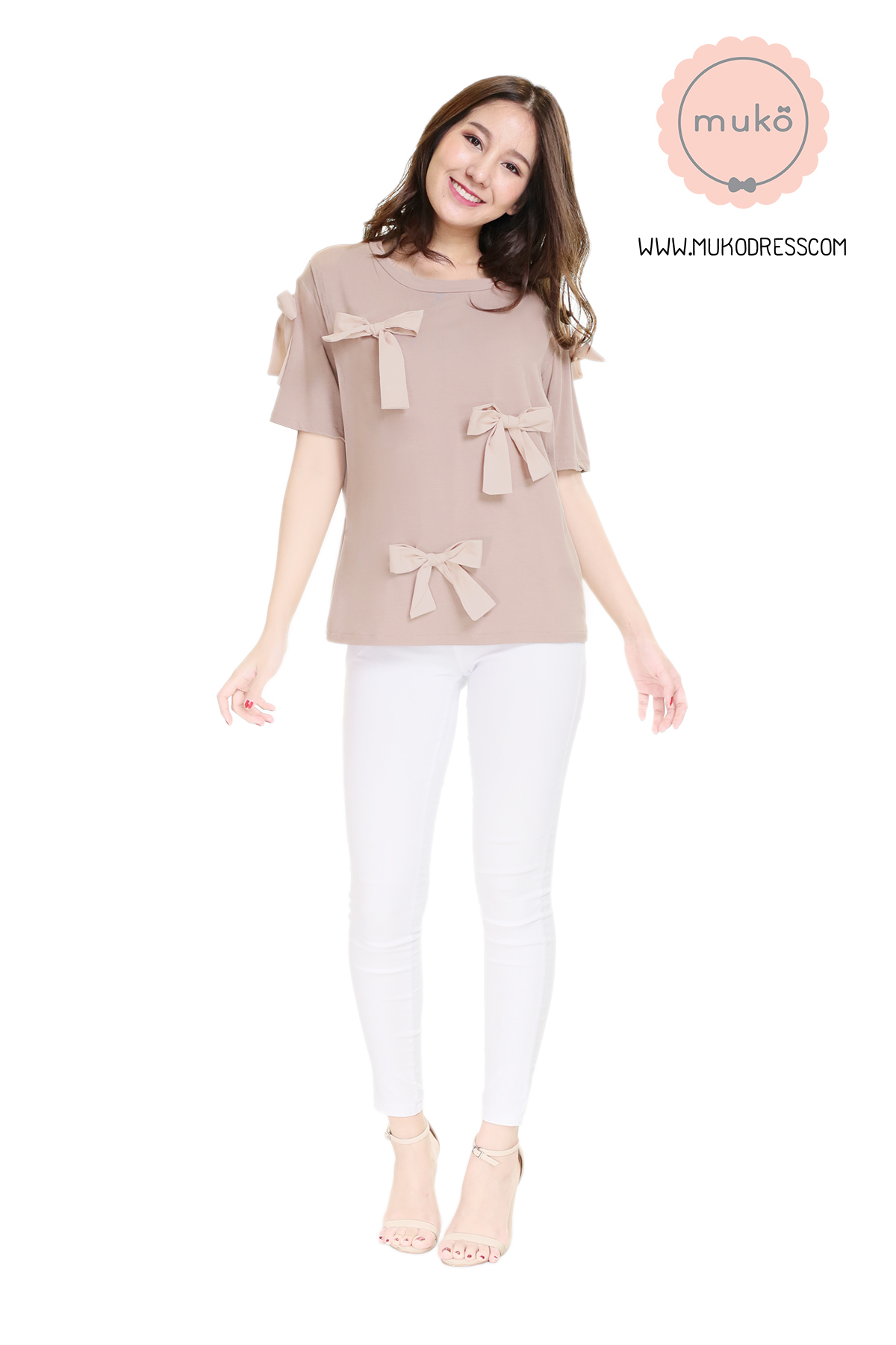 Muko Cher เสื้อเปิดให้นม TC26-010 สีลาเต้
