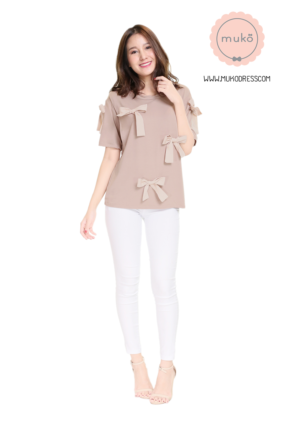 Muko Cher เสื้อเปิดให้นม TC26-010 สีลาเต้