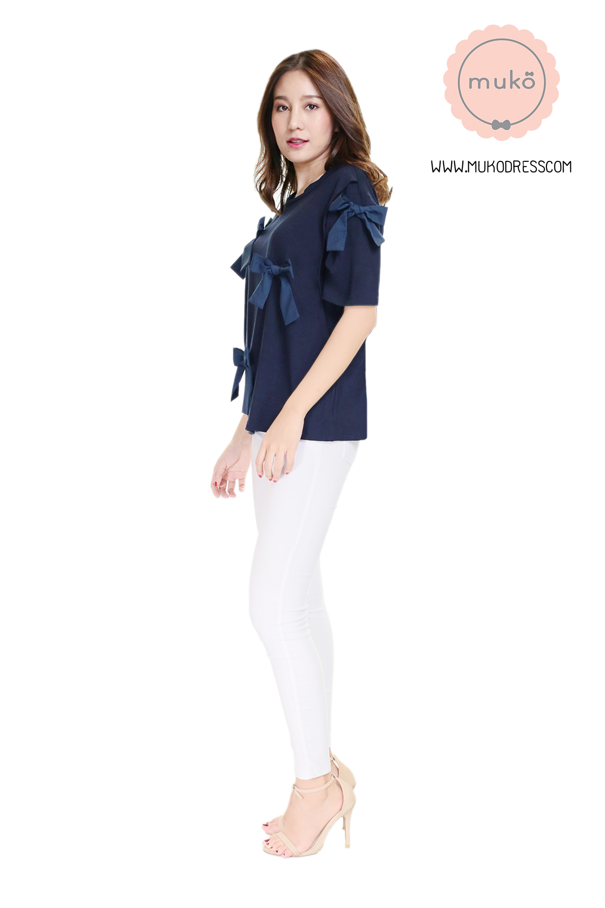 Muko Cher เสื้อเปิดให้นม TC26-011 สีกรมท่า