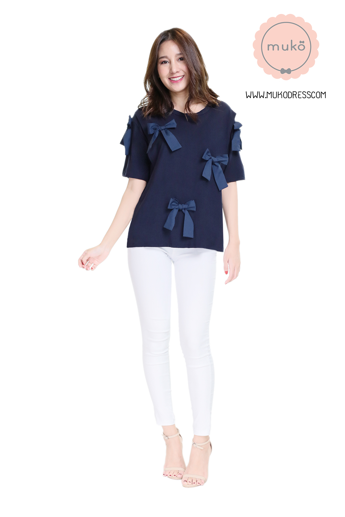 Muko Cher เสื้อเปิดให้นม TC26-011 สีกรมท่า