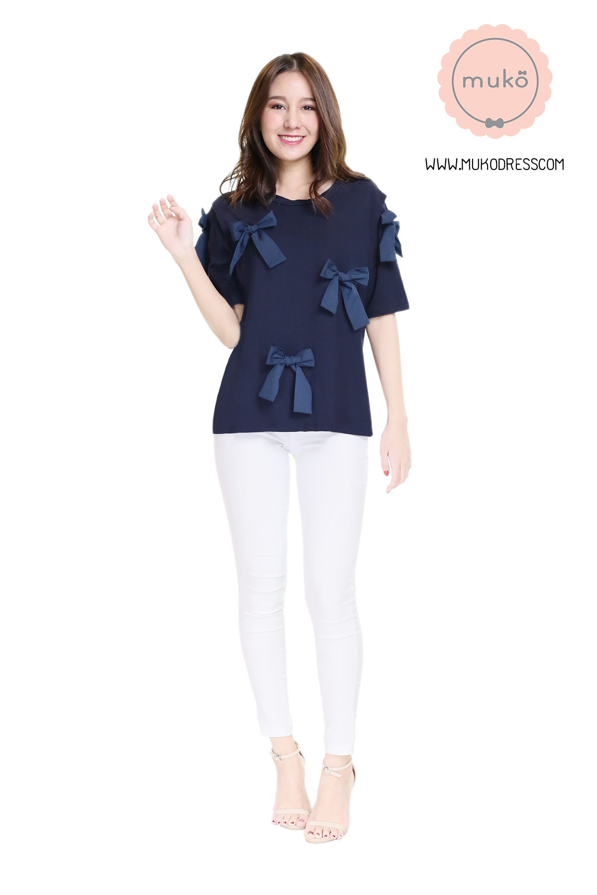 Muko Cher เสื้อเปิดให้นม TC26-011 สีกรมท่า