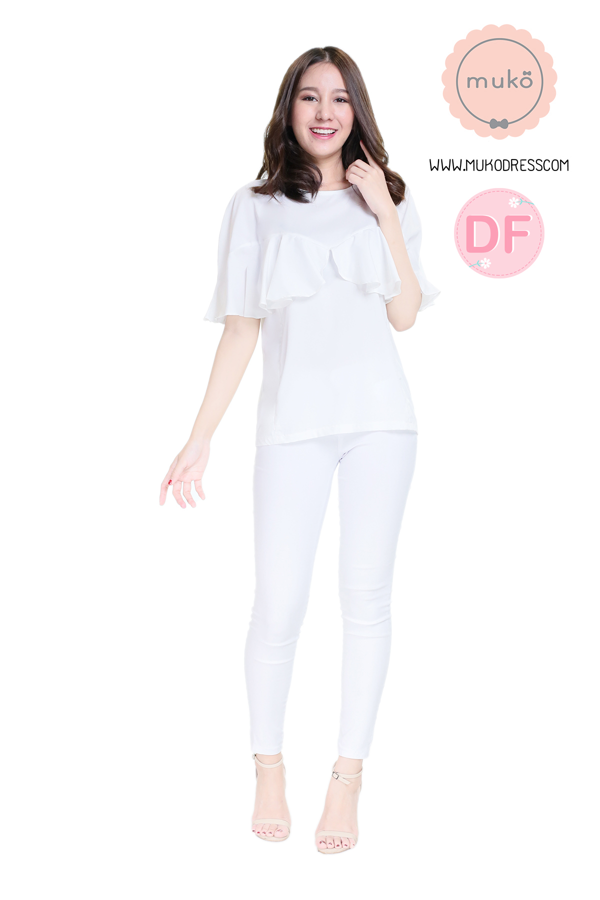 Muko Queen-B เสื้อเปิดให้นม BSL11-010DF ขาว Muko Queen-B เสื้อเปิดให้นม BSL11-010DF ขาว