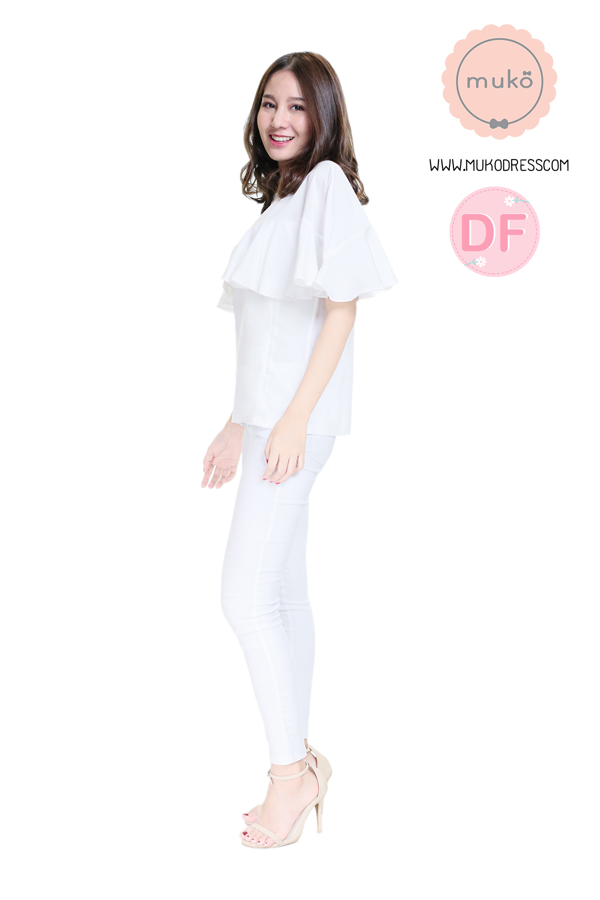 Muko Queen-B เสื้อเปิดให้นม BSL11-010DF ขาว Muko Queen-B เสื้อเปิดให้นม BSL11-010DF ขาว