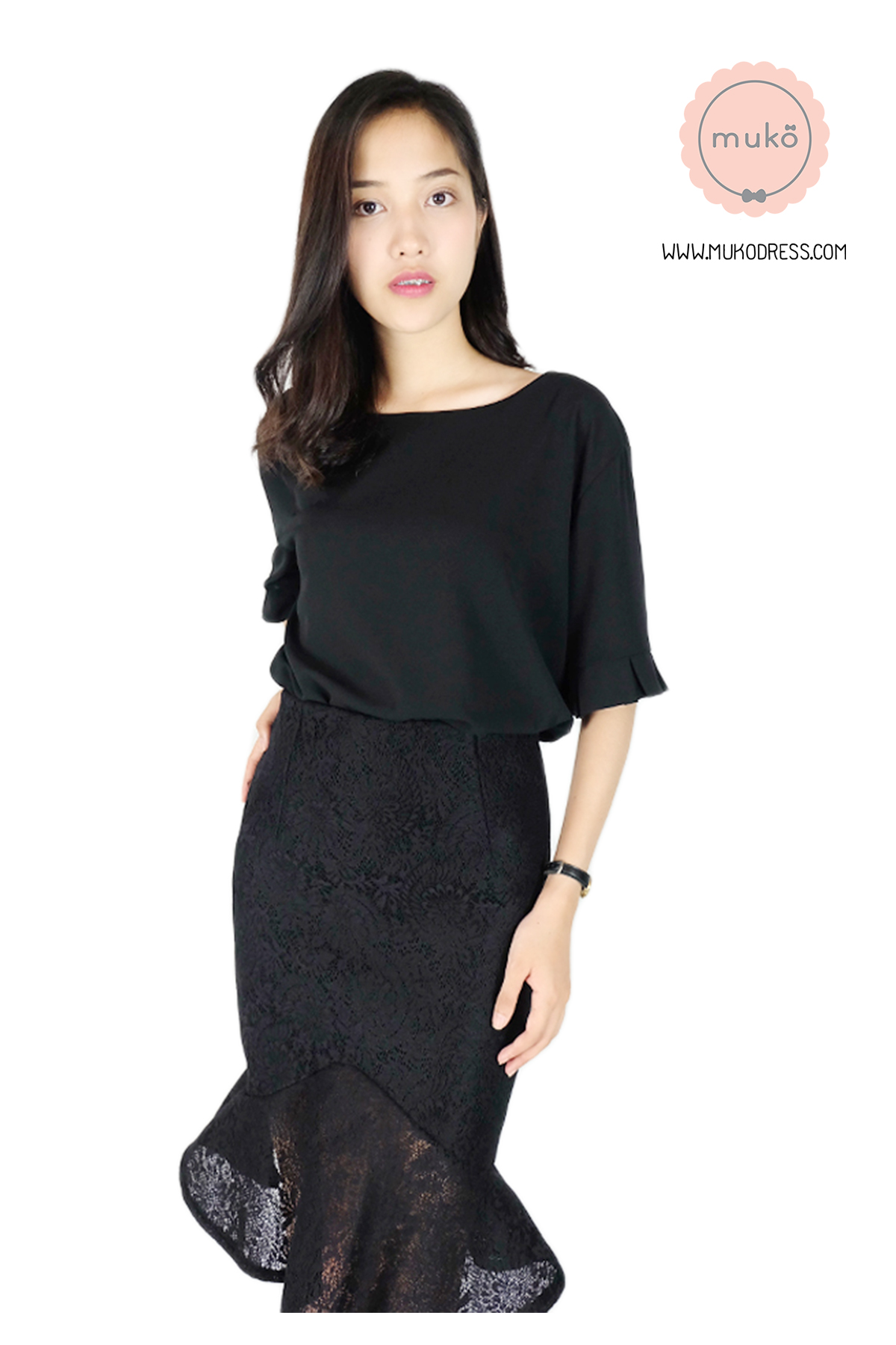 Muko BeHers เสื้อเปิดให้นม BSL16-001 แขนสั้นปลายแขนจับจีบ