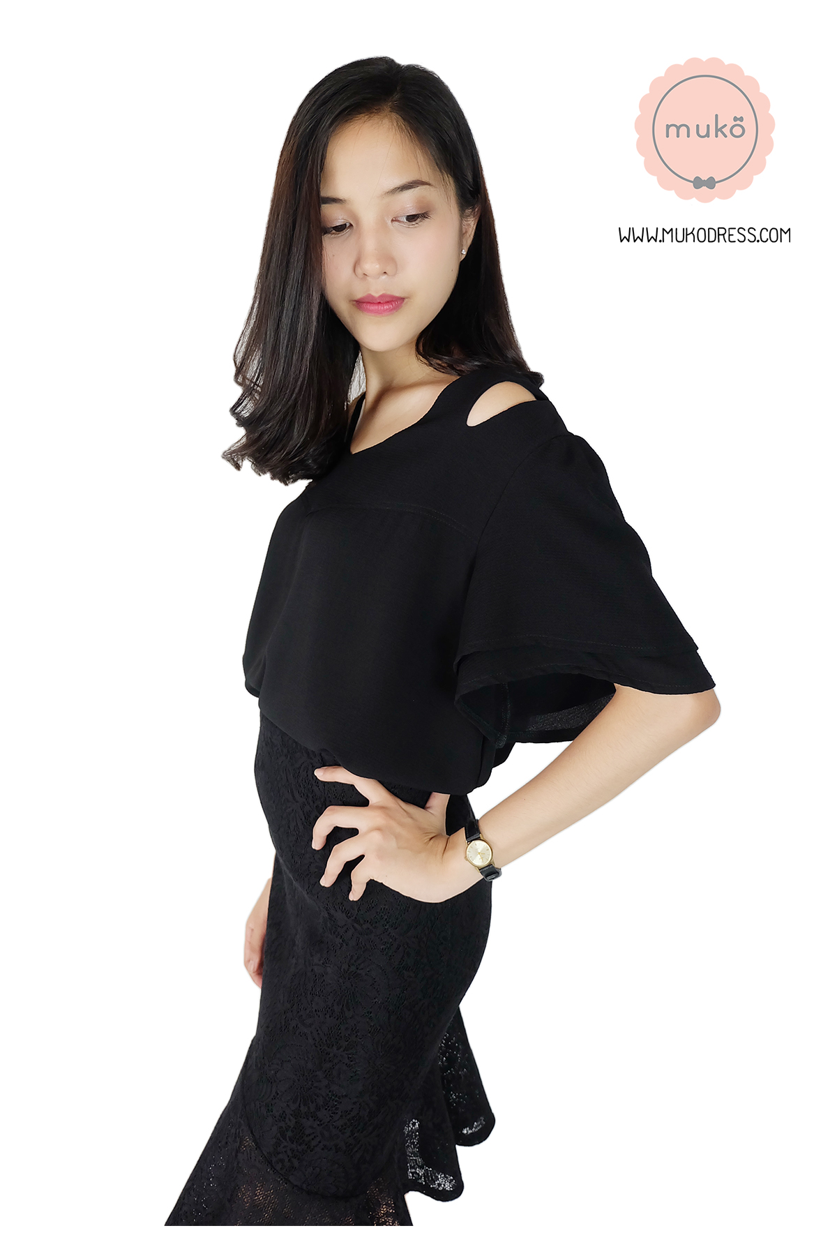 Muko BeHers เสื้อเปิดให้นม BSL16-002 แขนสั้นต่ออกเว้าไหล่