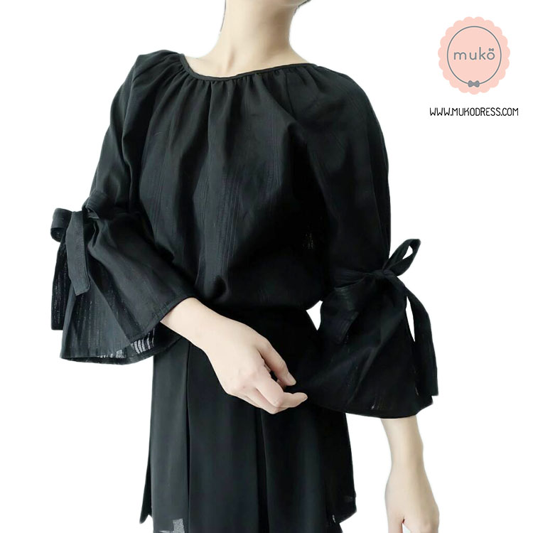 Muko BeHers เสื้อเปิดให้นม BSL16-005 แขนระบายโบว์