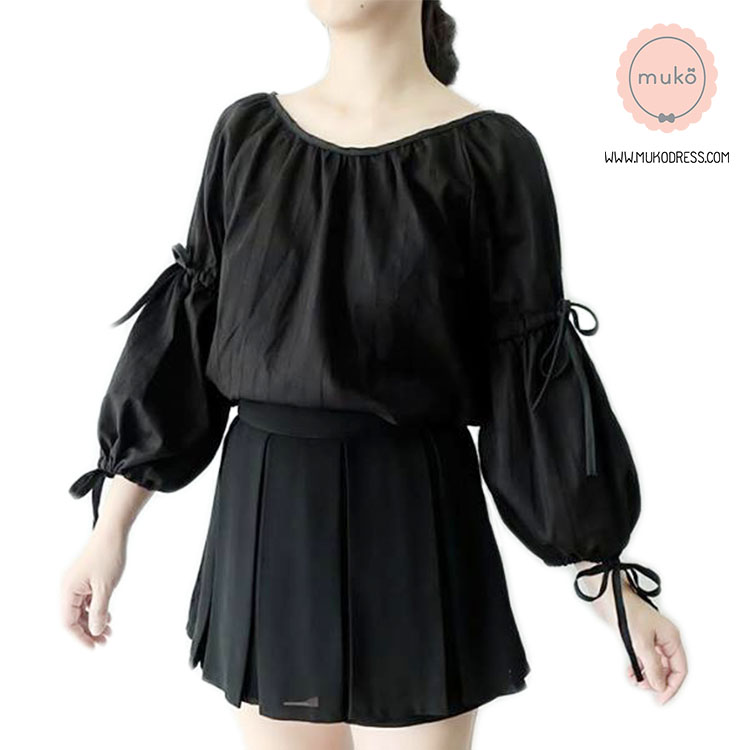 Muko BeHers เสื้อเปิดให้นม BSL16-006 แขน 2 โบว์ Muko BeHers เสื้อเปิดให้นม BSL16-006 แขน 2 โบว์
