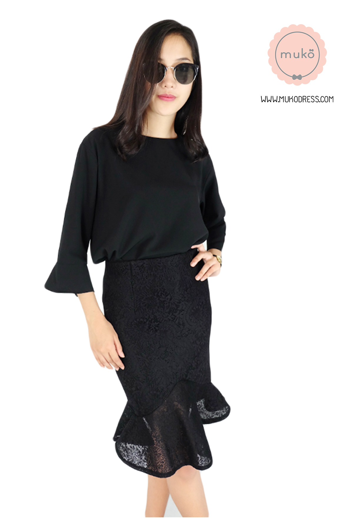 Muko BeHers เสื้อเปิดให้นม BSL16-016 แขนสามส่วนปลายแขนย้วย