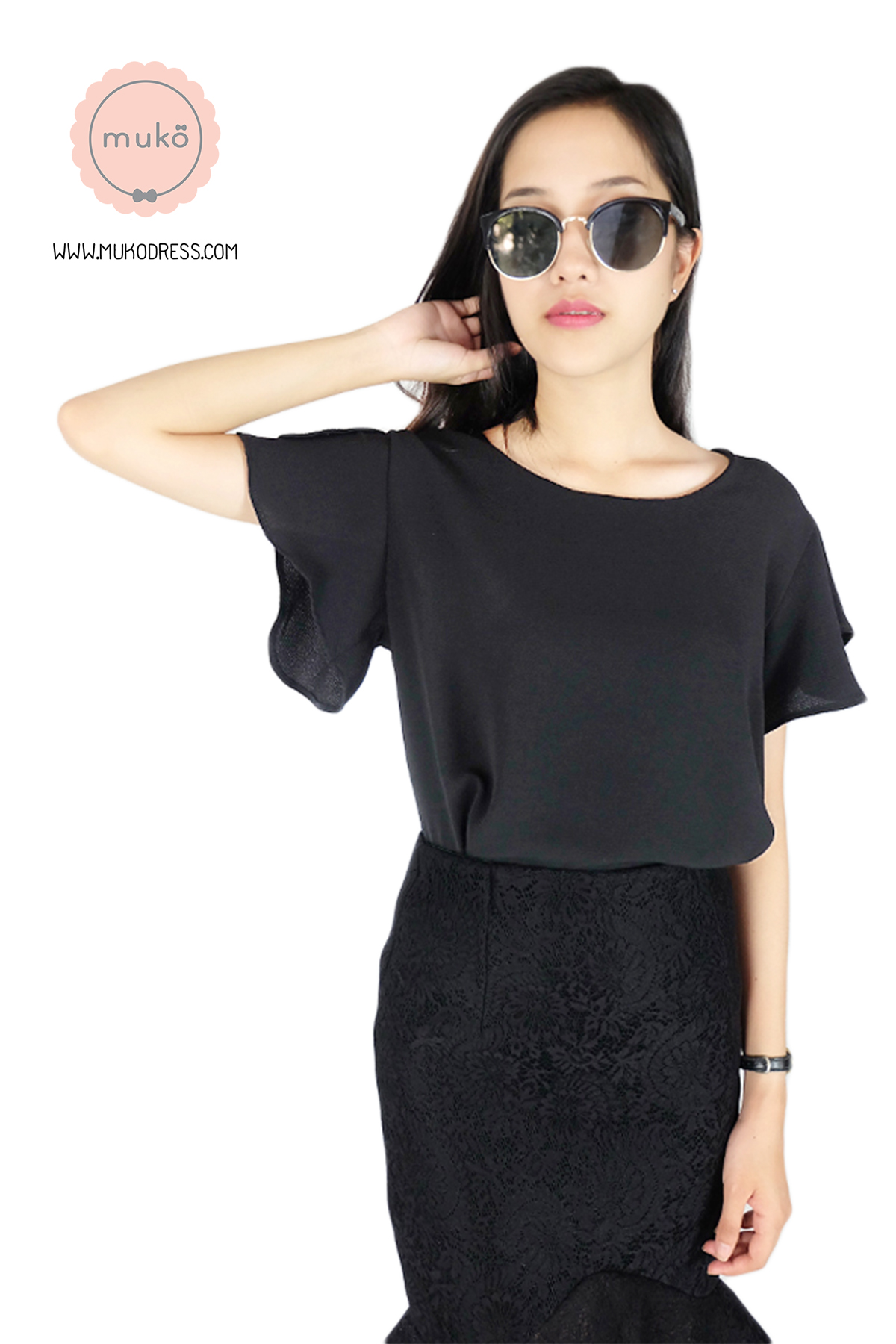 Muko BeHers เสื้อเปิดให้นม BSL16-017 เสื้อแขนสั้นหยดน้ำหลัง