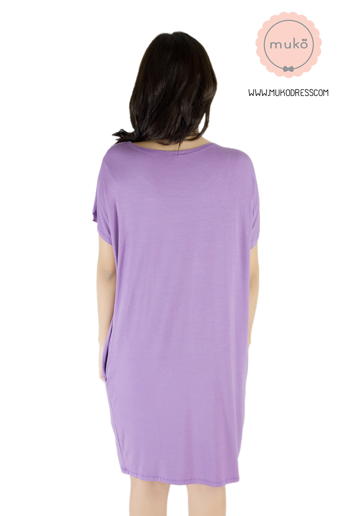 Muko AYA Jane เดรสให้นม คลุมท้อง DR15-004 สีม่วง