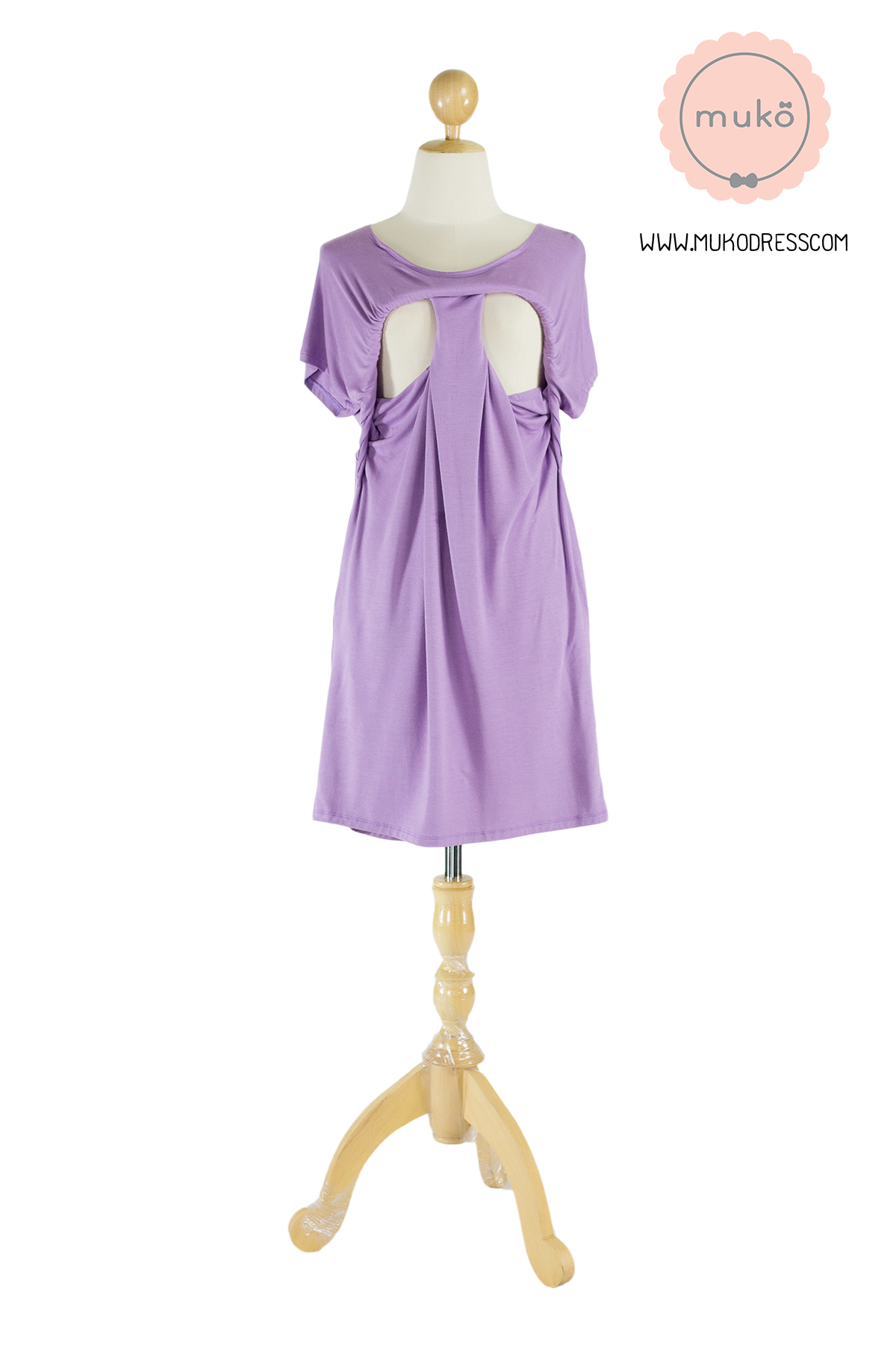 Muko AYA Jane เดรสให้นม คลุมท้อง DR15-004 สีม่วง