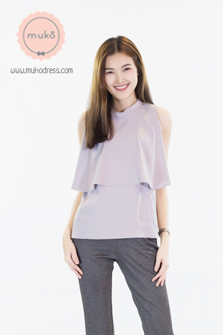 Muko Bryony   เสื้อเปิดใหนม  Bryony  เทา  BSL04-004