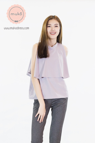 Muko Bryony   เสื้อเปิดใหนม  Bryony  เทา  BSL04-004