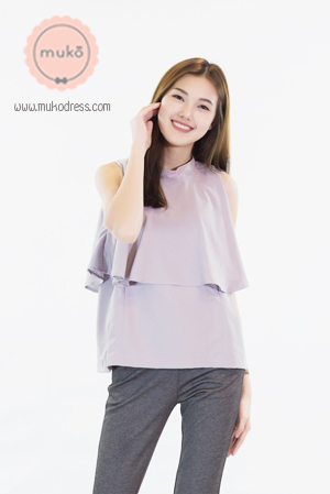 Muko Bryony   เสื้อเปิดใหนม  Bryony  เทา  BSL04-004