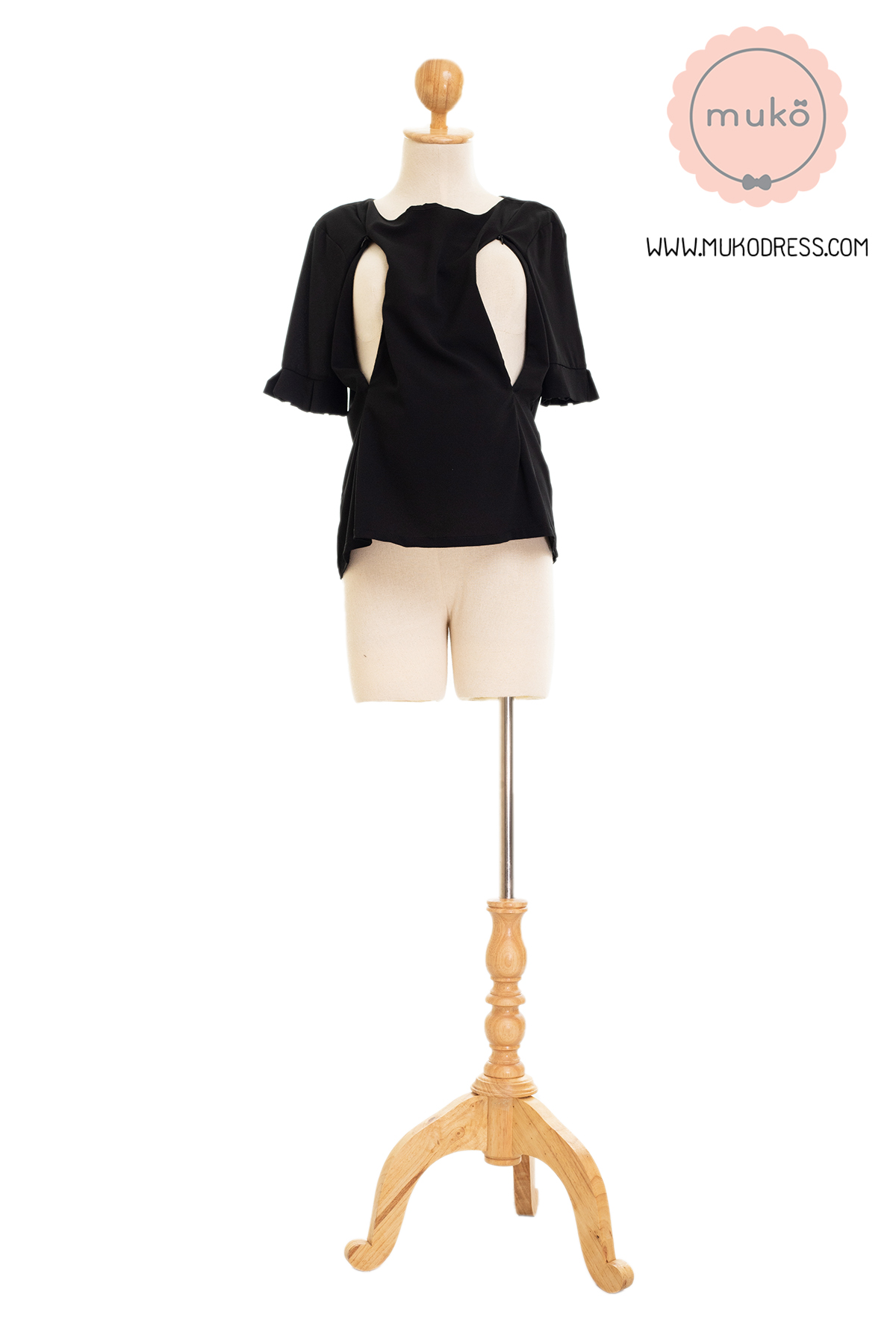 Muko BeHers เสื้อเปิดให้นม BSL16-001 แขนสั้นปลายแขนจับจีบ