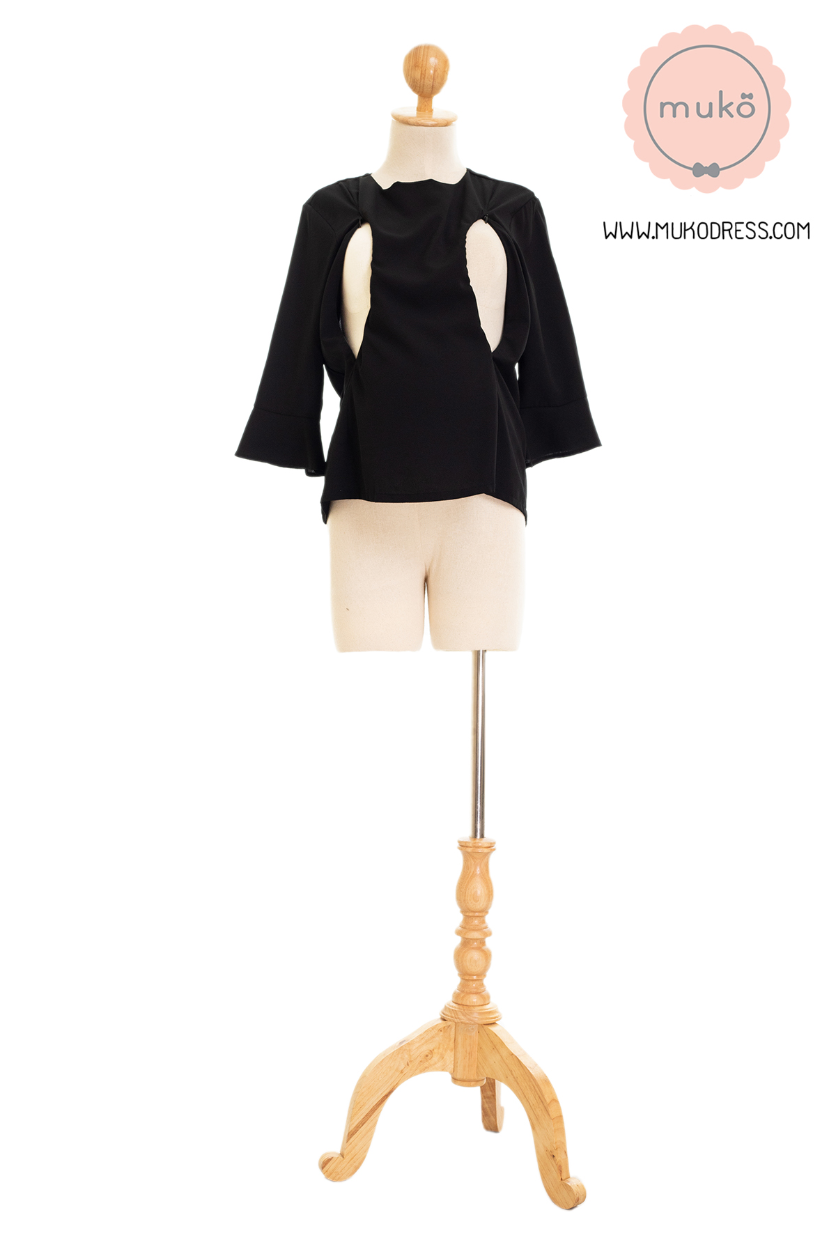 Muko BeHers เสื้อเปิดให้นม BSL16-016 แขนสามส่วนปลายแขนย้วย