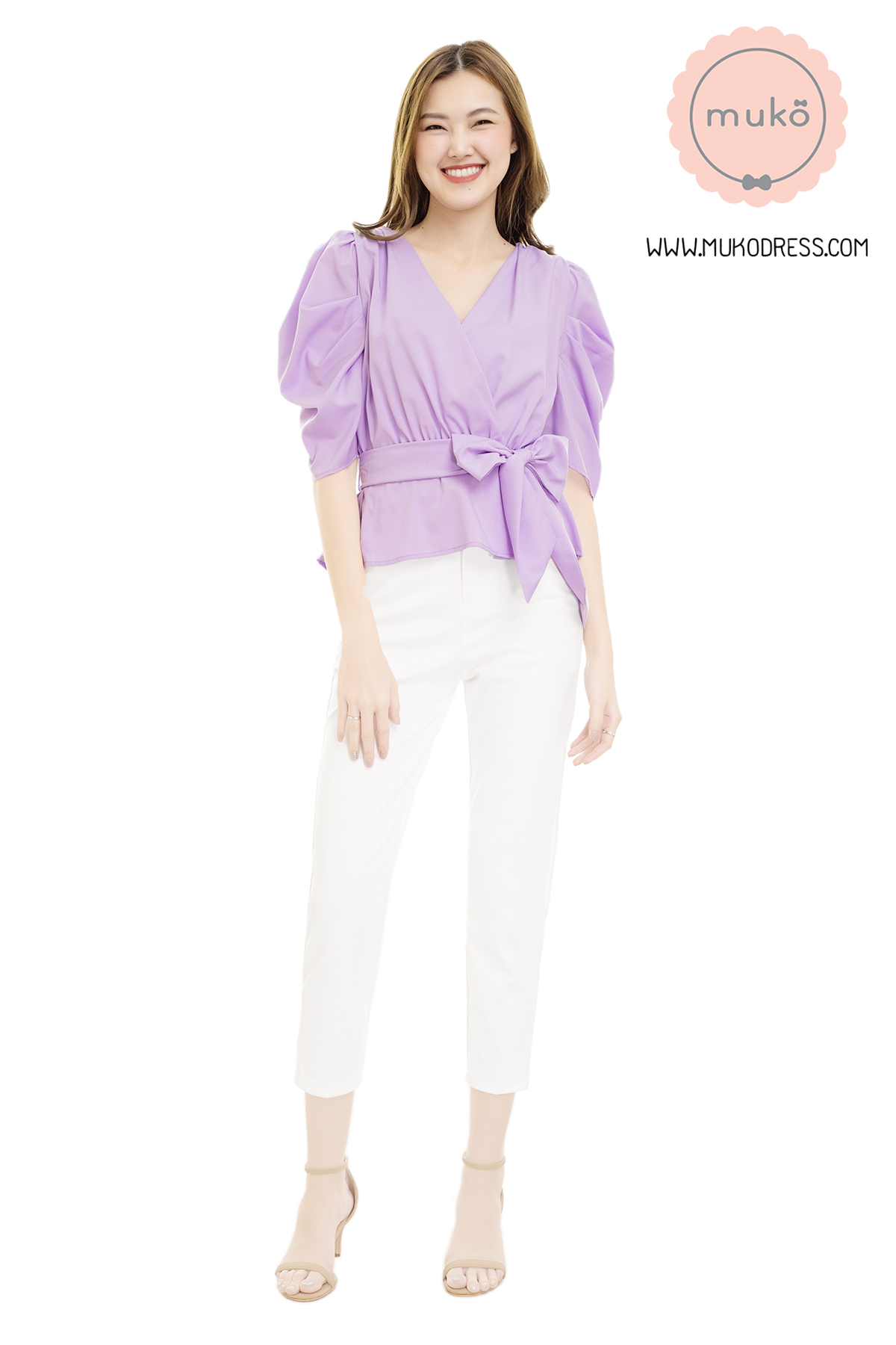 Muko Averly เสื้อเปิดให้นม BSL20-003 ม่วงลาเวนเดอร์