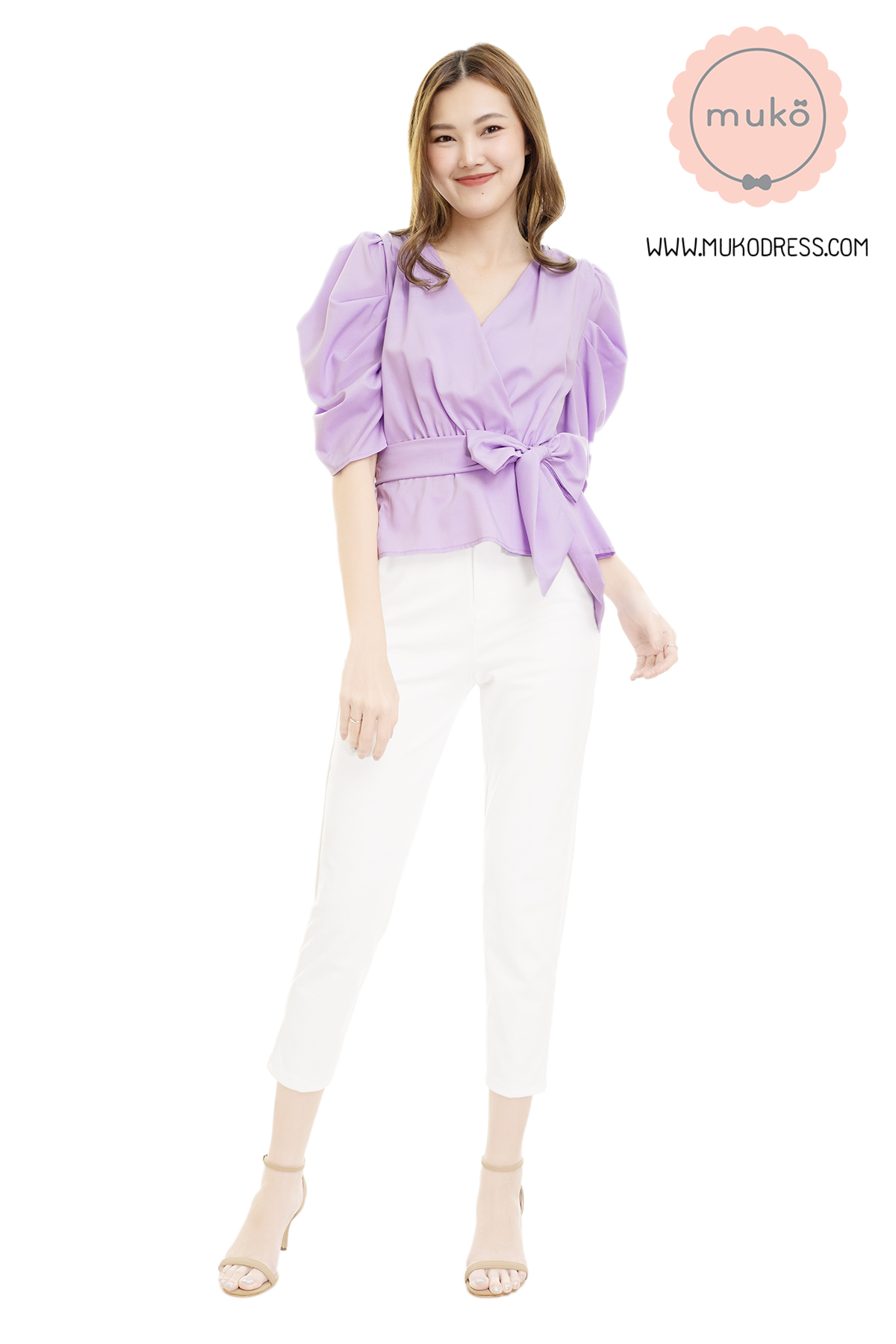 Muko Averly เสื้อเปิดให้นม BSL20-003 ม่วงลาเวนเดอร์