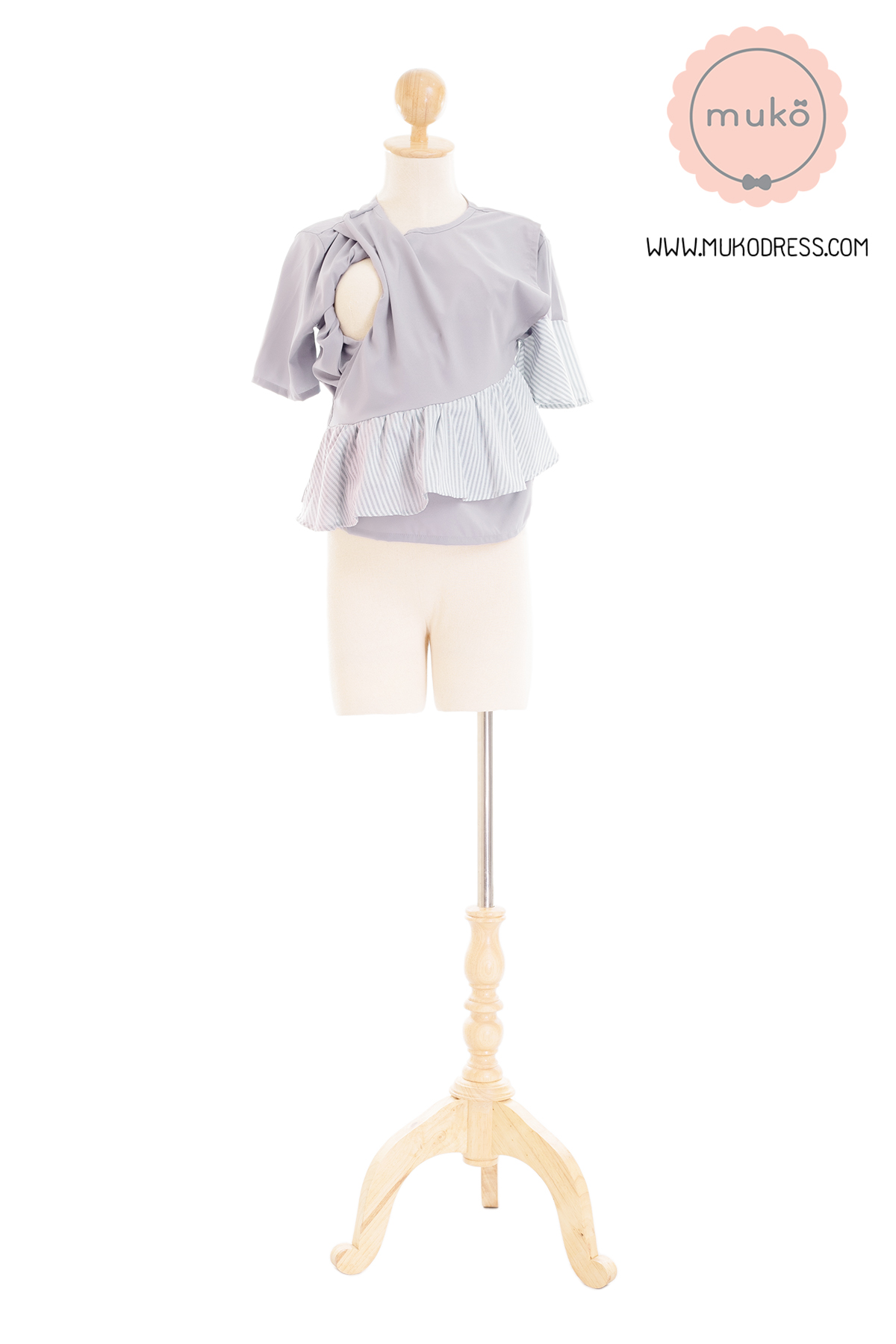 Muko Tancy เสื้อเปิดให้นม คลุมท้อง BSL18-001 สีเทา