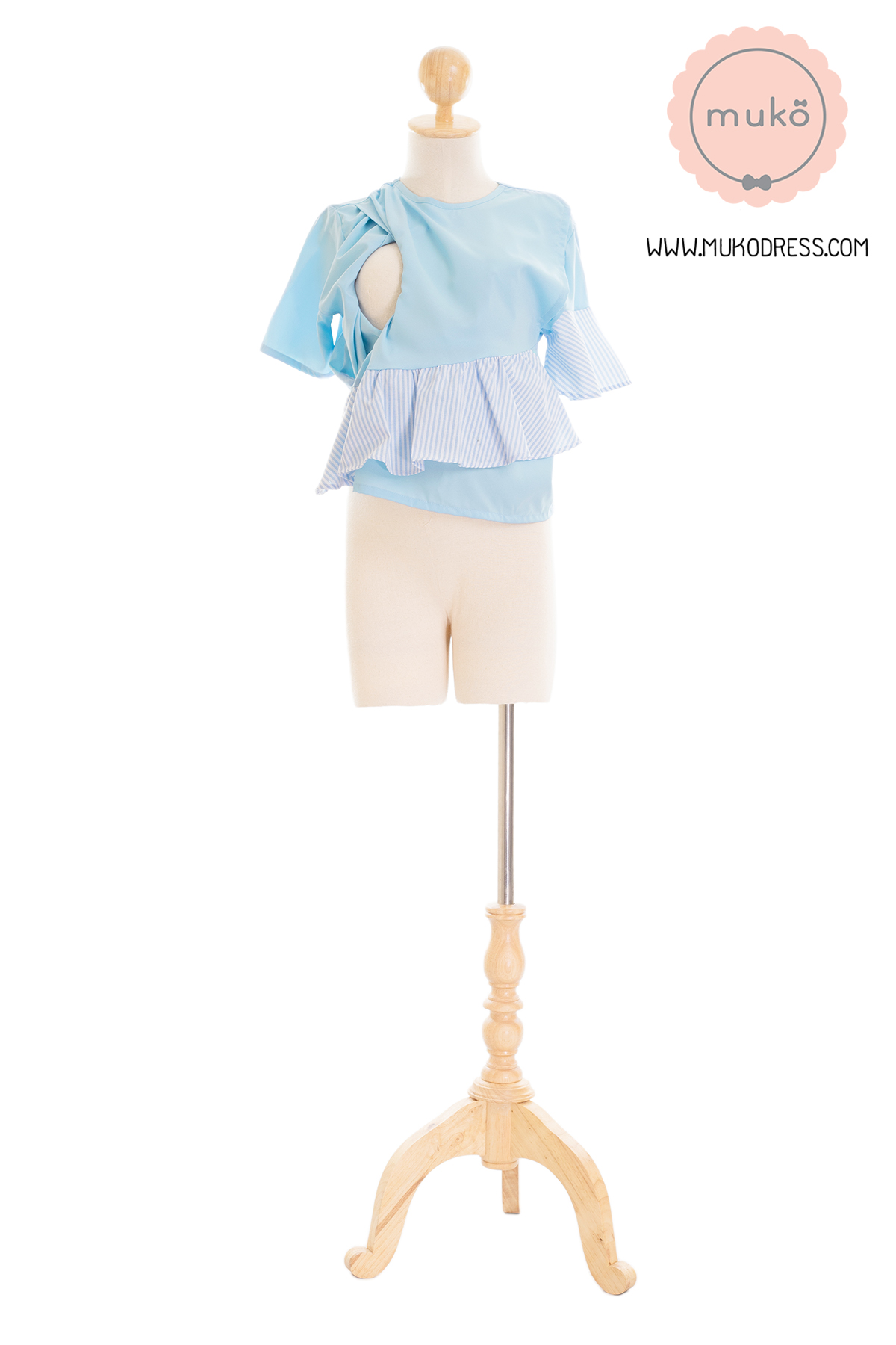Muko Tancy เสื้อเปิดให้นม คลุมท้อง BSL18-007 สีฟ้า
