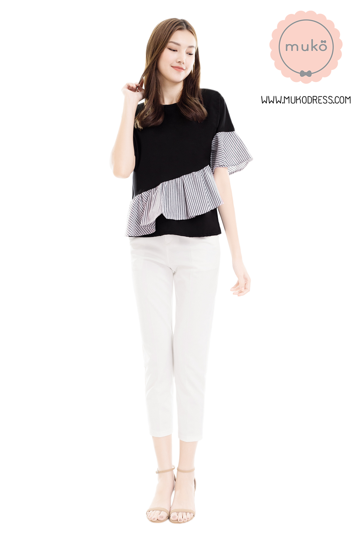 Muko Tancy เสื้อเปิดให้นม คลุมท้อง BSL18-008 สีดำ Muko Tancy เสื้อเปิดให้นม คลุมท้อง BSL18-008 สีดำ