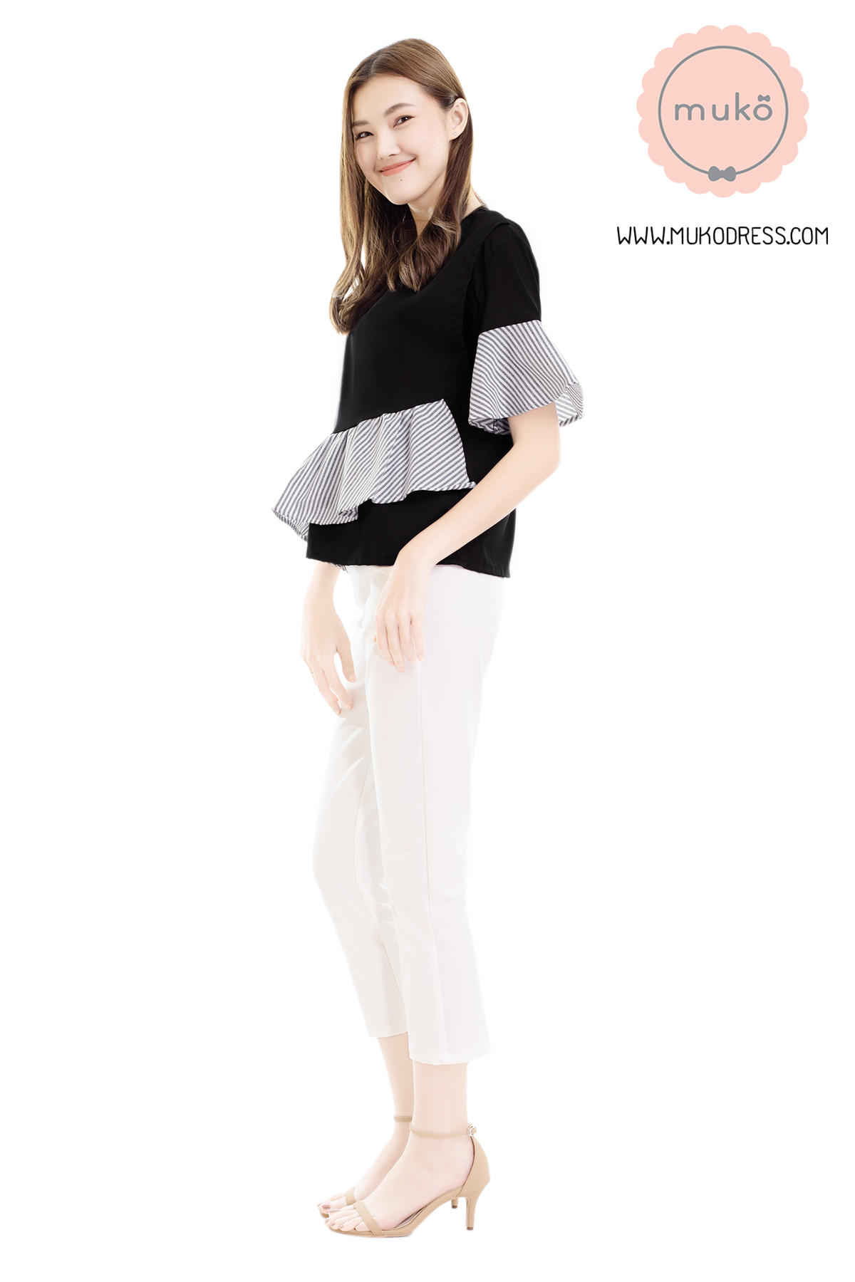 Muko Tancy เสื้อเปิดให้นม คลุมท้อง BSL18-008 สีดำ Muko Tancy เสื้อเปิดให้นม คลุมท้อง BSL18-008 สีดำ