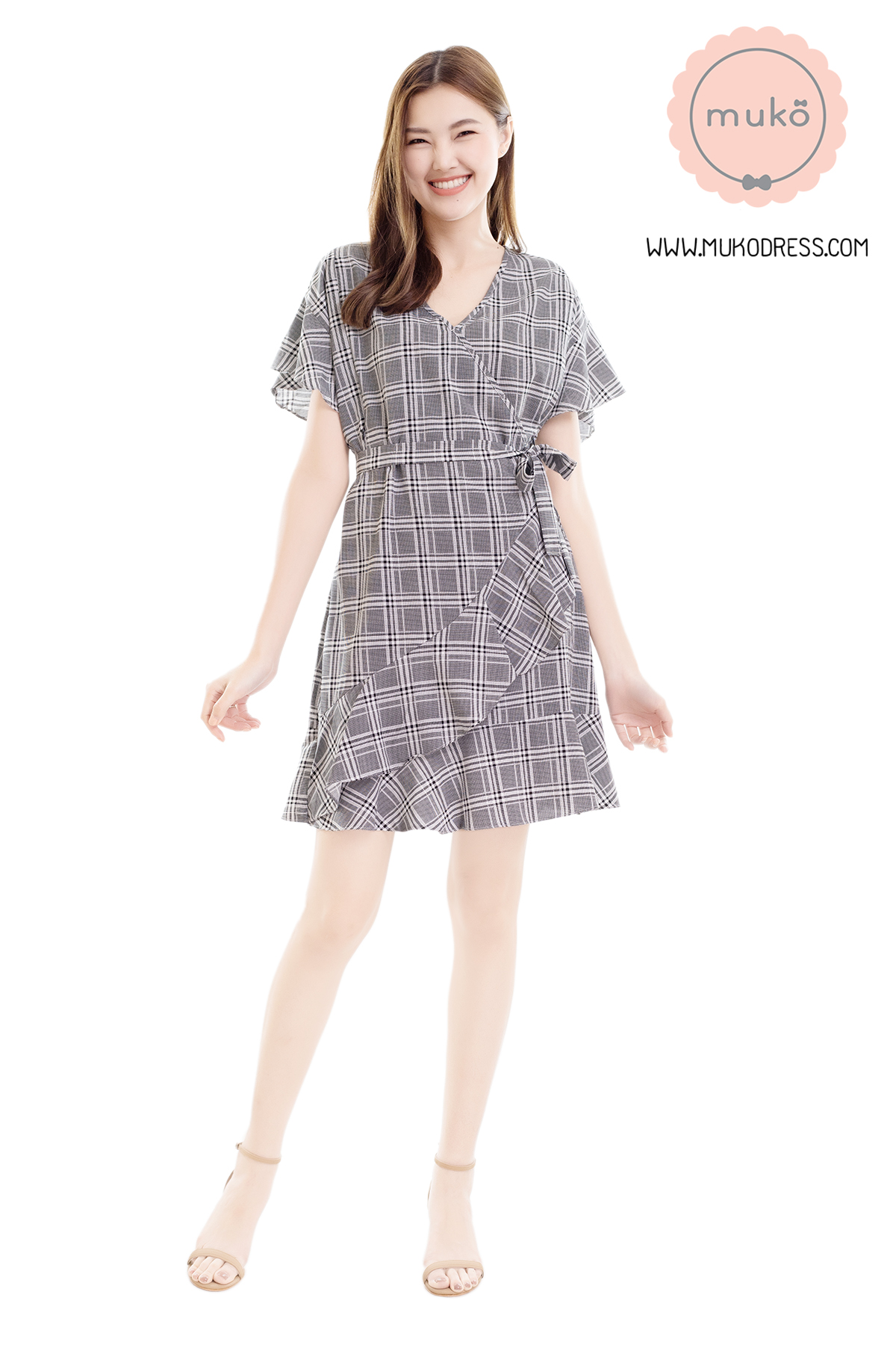 Muko MACY เดรสให้นม/คลุมท้อง DZ26-023 สก็อตเทา Muko MACY เดรสให้นม/คลุมท้อง DZ26-023 สก็อตเทา